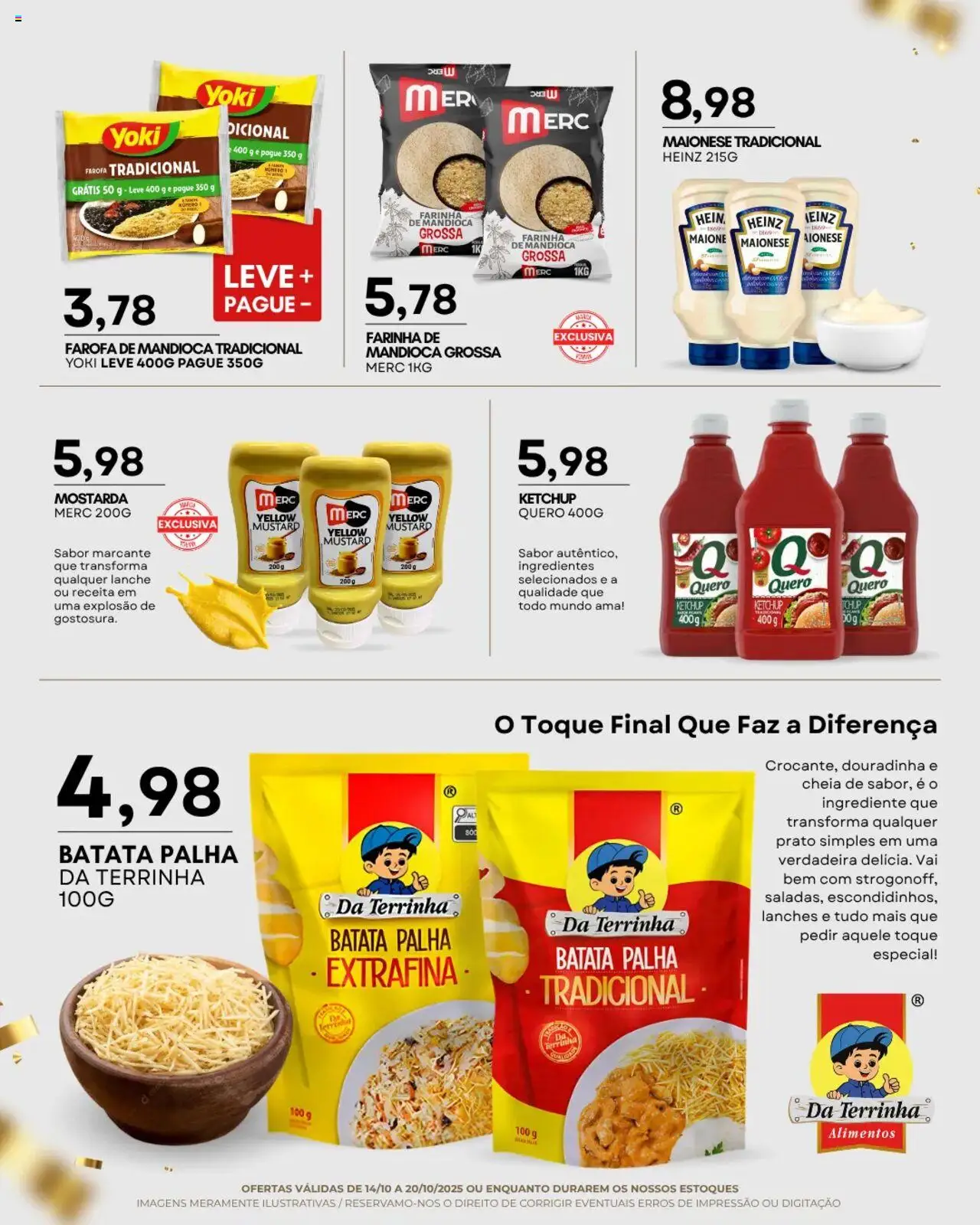 Mercadão Atacadista Folheto - válido de 14.10.2025 | Página: 5 | Produtos: Mandioca, Ketchup, Batata palha, Maionese