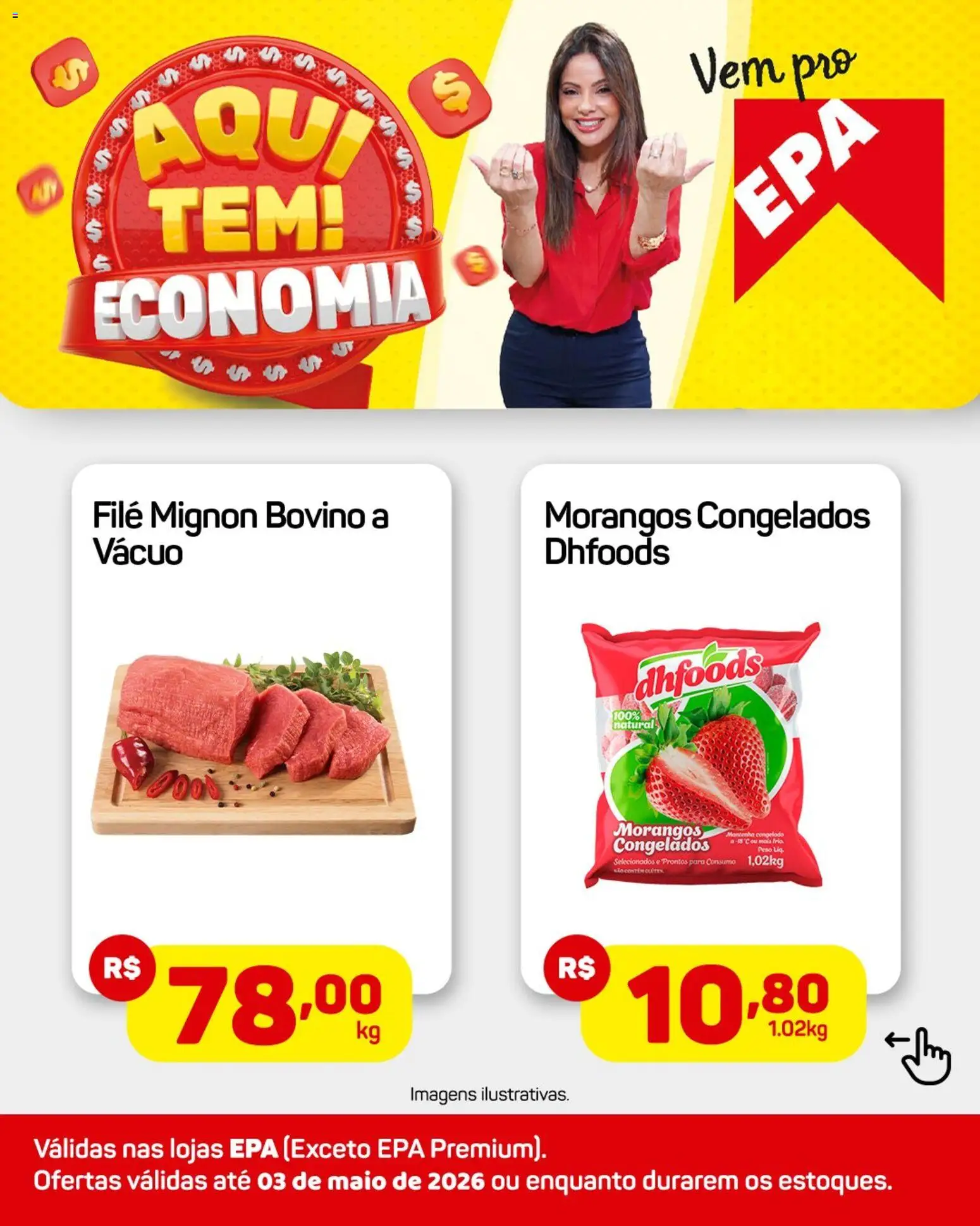 EPA Folheto - válido de 27.04.2026 | Página: 1 | Produtos: Maiô, Filé mignon, Morangos