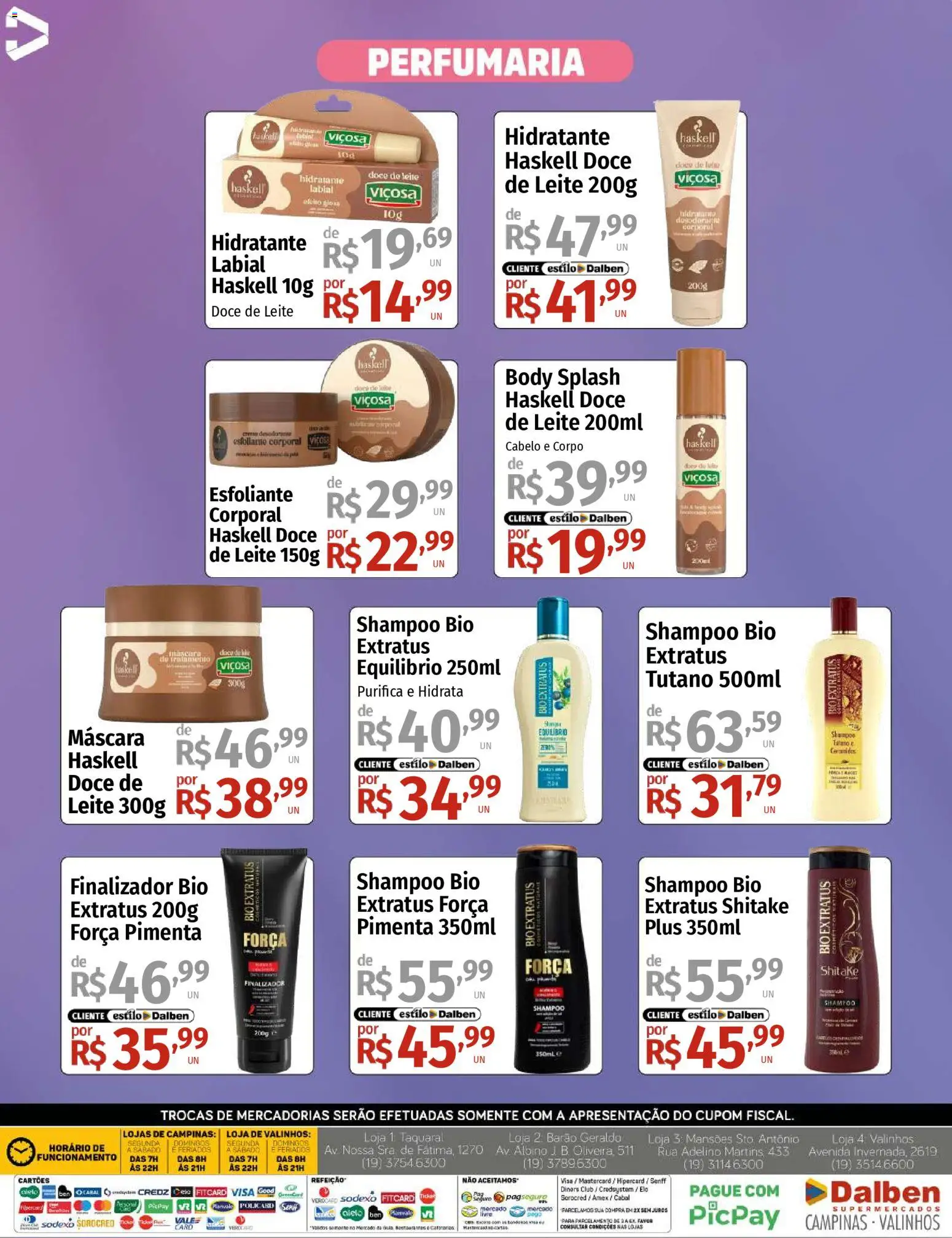Supermercado Dalben Folheto - válido de 30.01.2026 | Página: 4 | Produtos: Shampoo, Leite, Body, Doce de leite