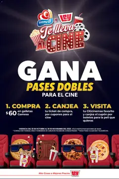 Vista previa de Casa Ley folleto Gana pases dobles para el cine, nuevo folleto de la tienda, válido en México a partir del 10.10.2025