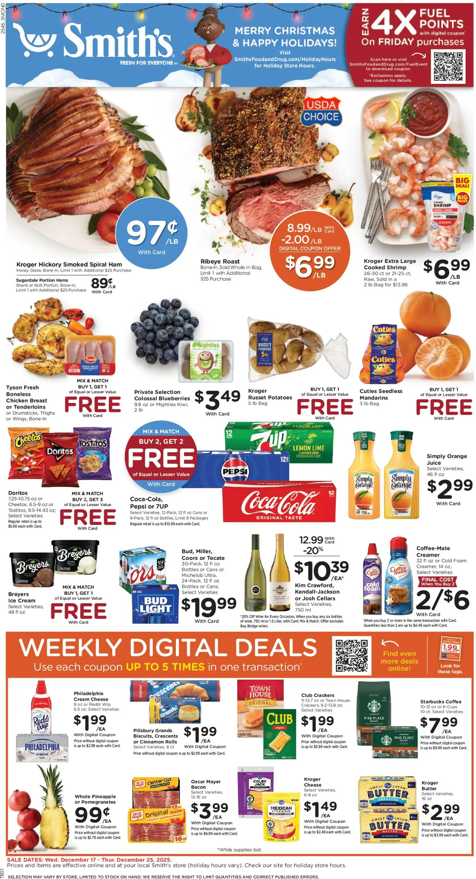 Smith's Weekly Ad - NM - valid from 17.12.2025 | Page: 1 | Products: Wine, Ice cream, Lemon, Blueberries