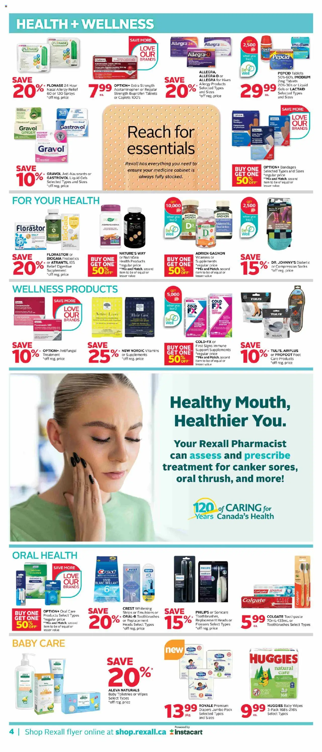 Rexall flyer valid from 15.08.2025 | Page: 8 | Products: Toothpaste, Cabinet, Socks