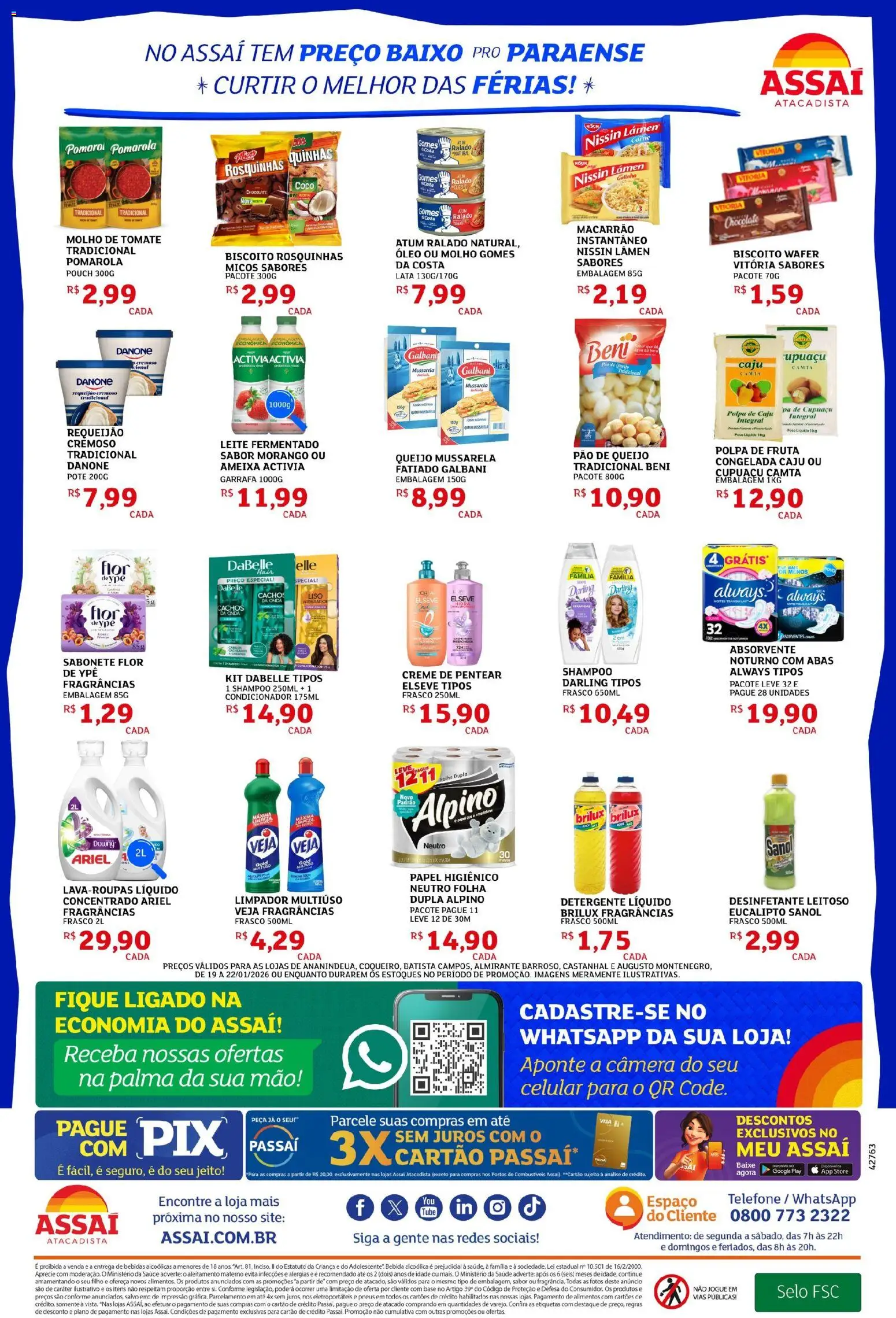 Assaí Atacadista Folheto - válido de 19.01.2026 | Página: 2 | Produtos: Base, Bebida, Câmera, Pão de queijo
