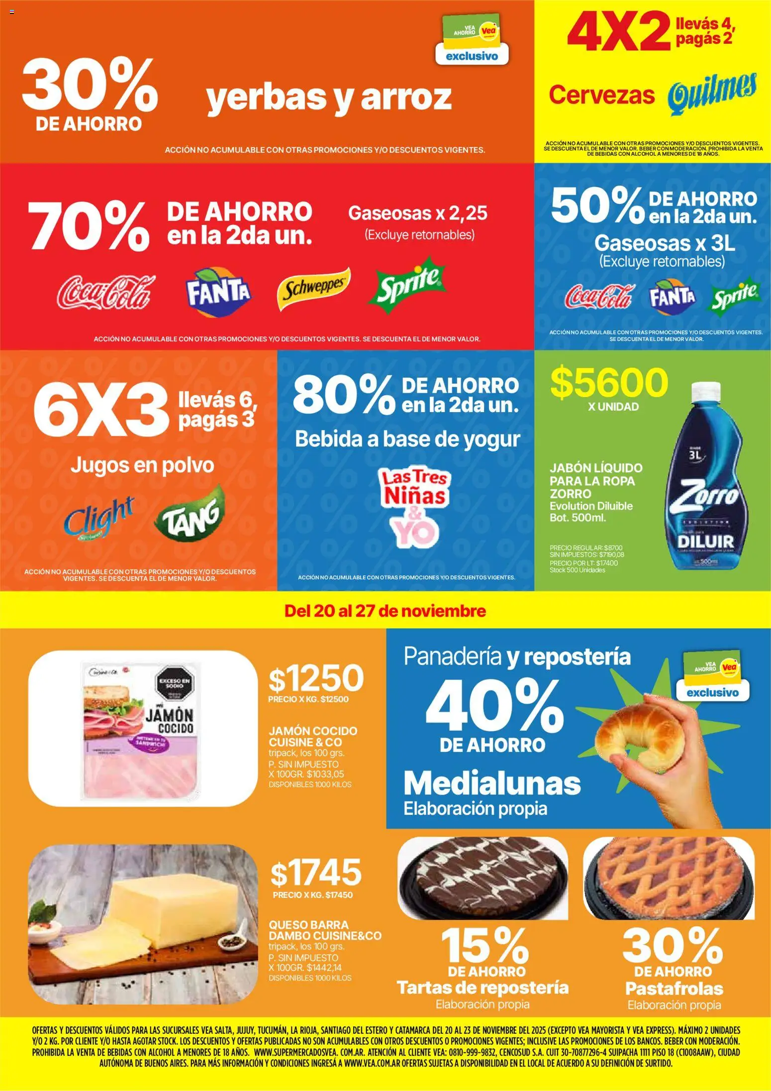 Vea - Oferta fin de semana │ válido desde el 20.11.2025 | Página: 2 | Productos: Polvo, Jabón líquido, Ropa, Yogur