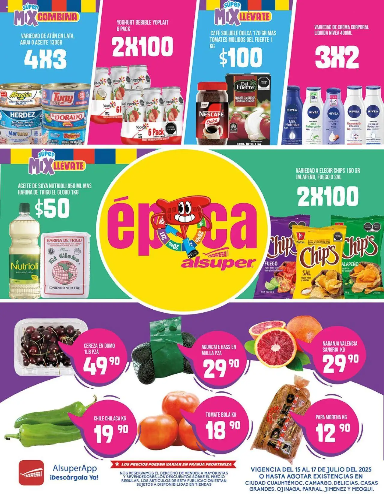 Nuevas ofertas de Alsuper válidas en toda la República Mexicana desde el 15.07.2025. ¡Encuentra las mejores ofertas en Alsuper - Folleto - Chihuahua Estado! | Página: 1 | Productos: Sal, Crema, Fresas, Crema corporal