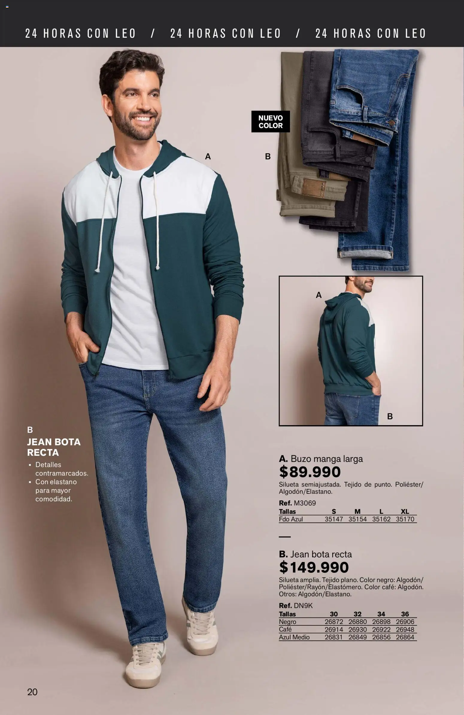 Leonisa revista - valida desde el 16.03.2026 | Página: 20 | Productos: Jean, Buzo, Café