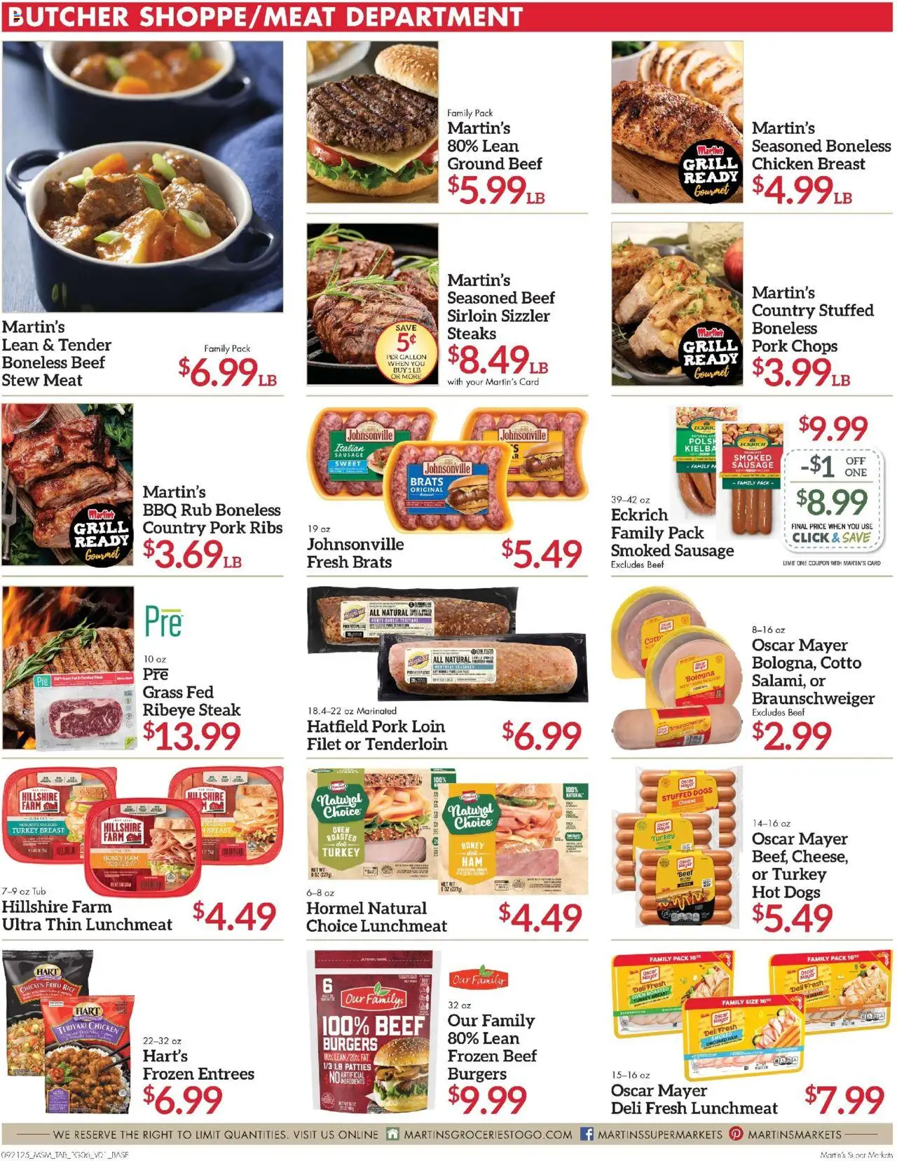 Martin’s Weekly Ad - valid from 21.09.2025 | Page: 6 | Products: Ham, Pork, Beef, Hot Dogs