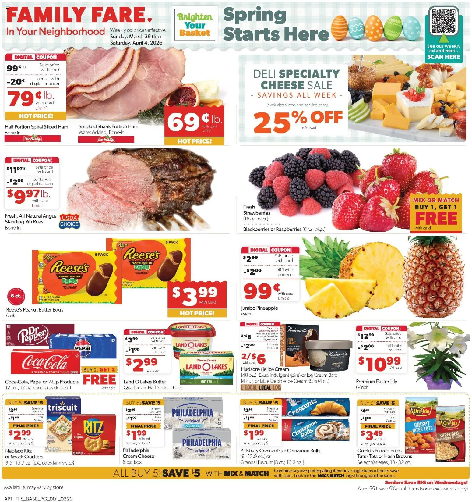Family Fare Grand ReOpening - valid from 29.03.2026 | Page: 1 | Products: Pineapple, Ice cream, Water, Pepper