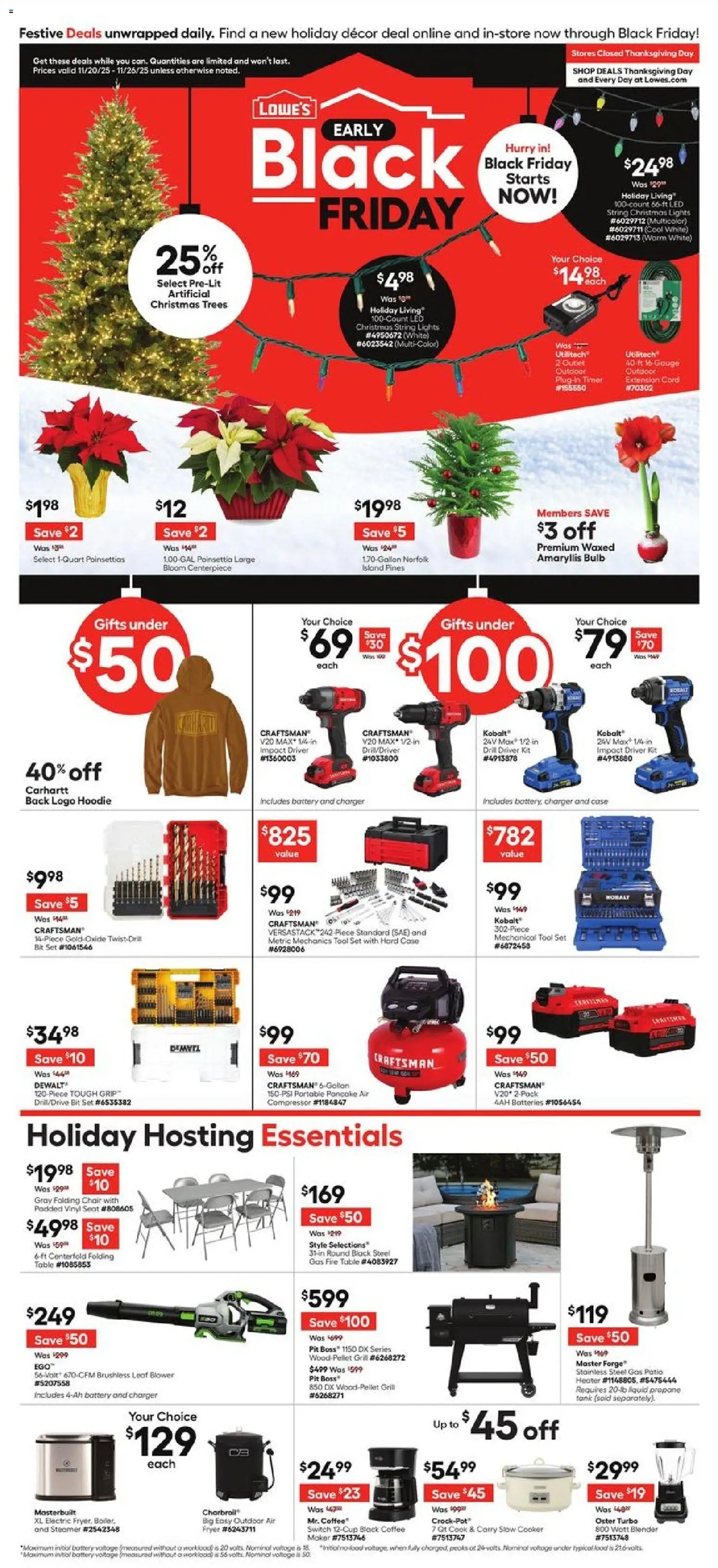 Lowe's Black Friday - valid from 20.11.2025 | Page: 1 | Products: Fryer, Chair, Hoodie, Steamer