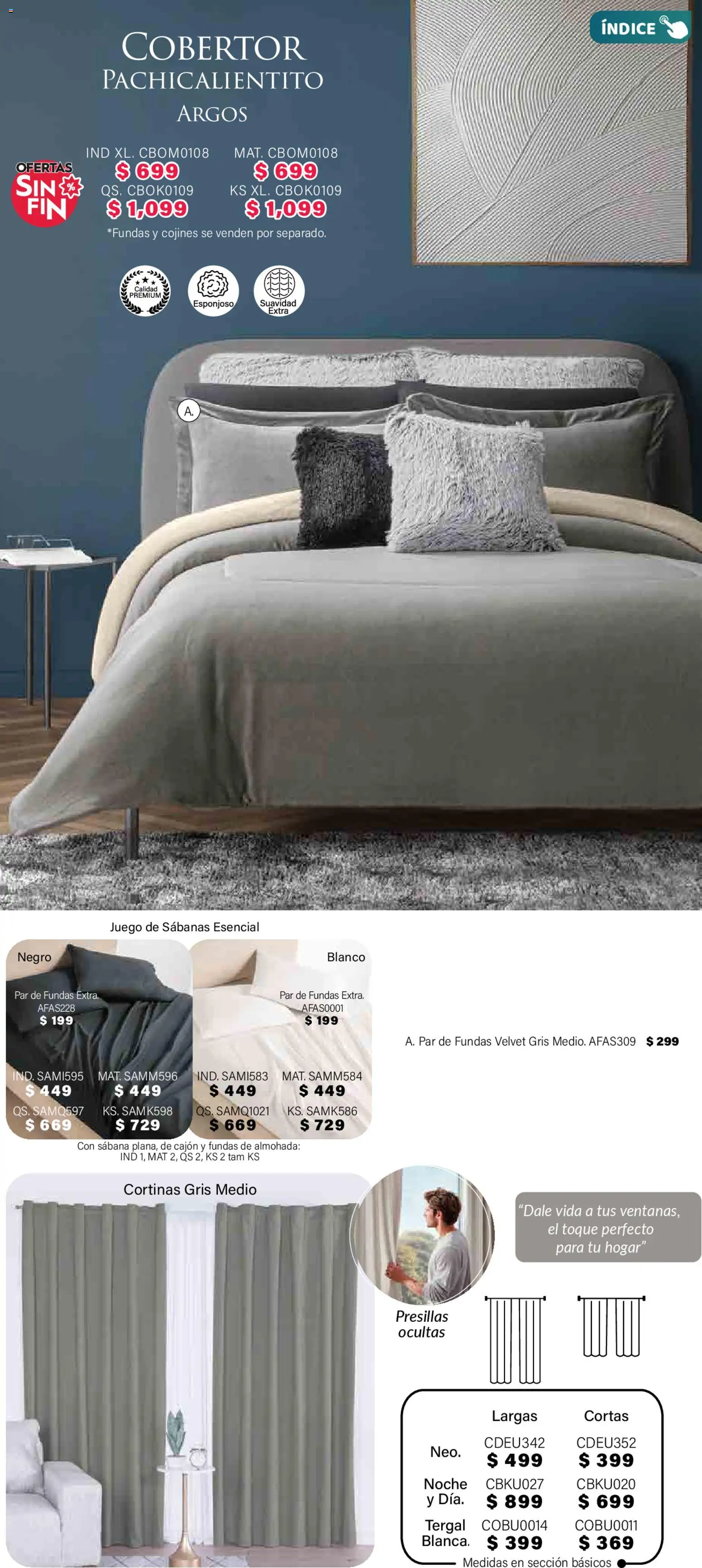 Nuevas ofertas de Colchas Concord válidas en toda la República Mexicana desde el 01.11.2025. ¡Encuentra las mejores ofertas en Colchas Concord Buen Fin! | Página: 292 | Productos: Juego, Almohada, Sabanas, Cortinas