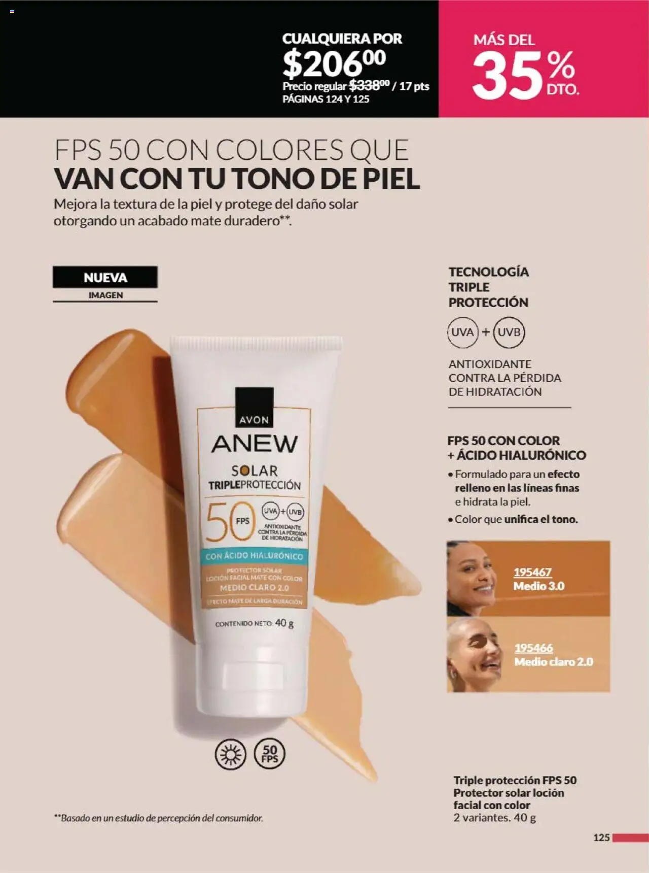 Nuevas ofertas de AVON válidas en toda la República Mexicana desde el 12.09.2025. ¡Encuentra las mejores ofertas en AVON - Campaña 15 2025! | Página: 132 | Productos: Loción, Uva, Mate, Protector solar