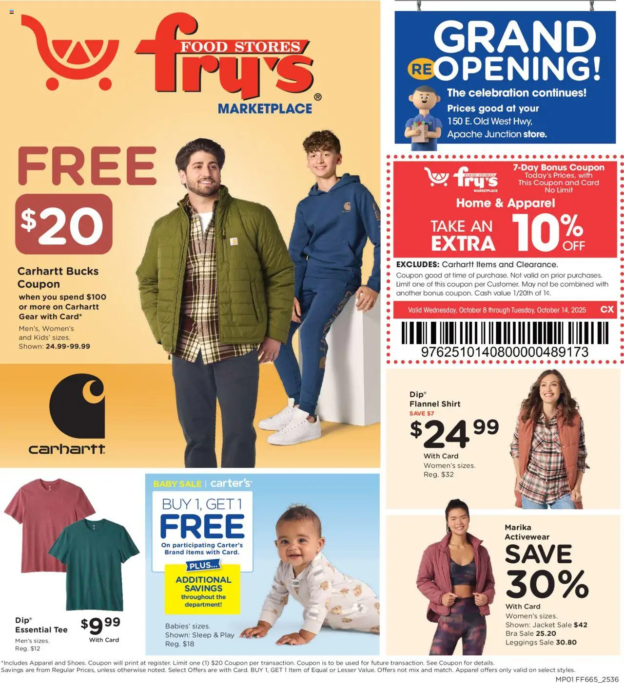 Fry's Food Home & Apparel - valid from 08.10.2025 | Page: 1 | Products: Shirt, Jacket, Bra, Leggings