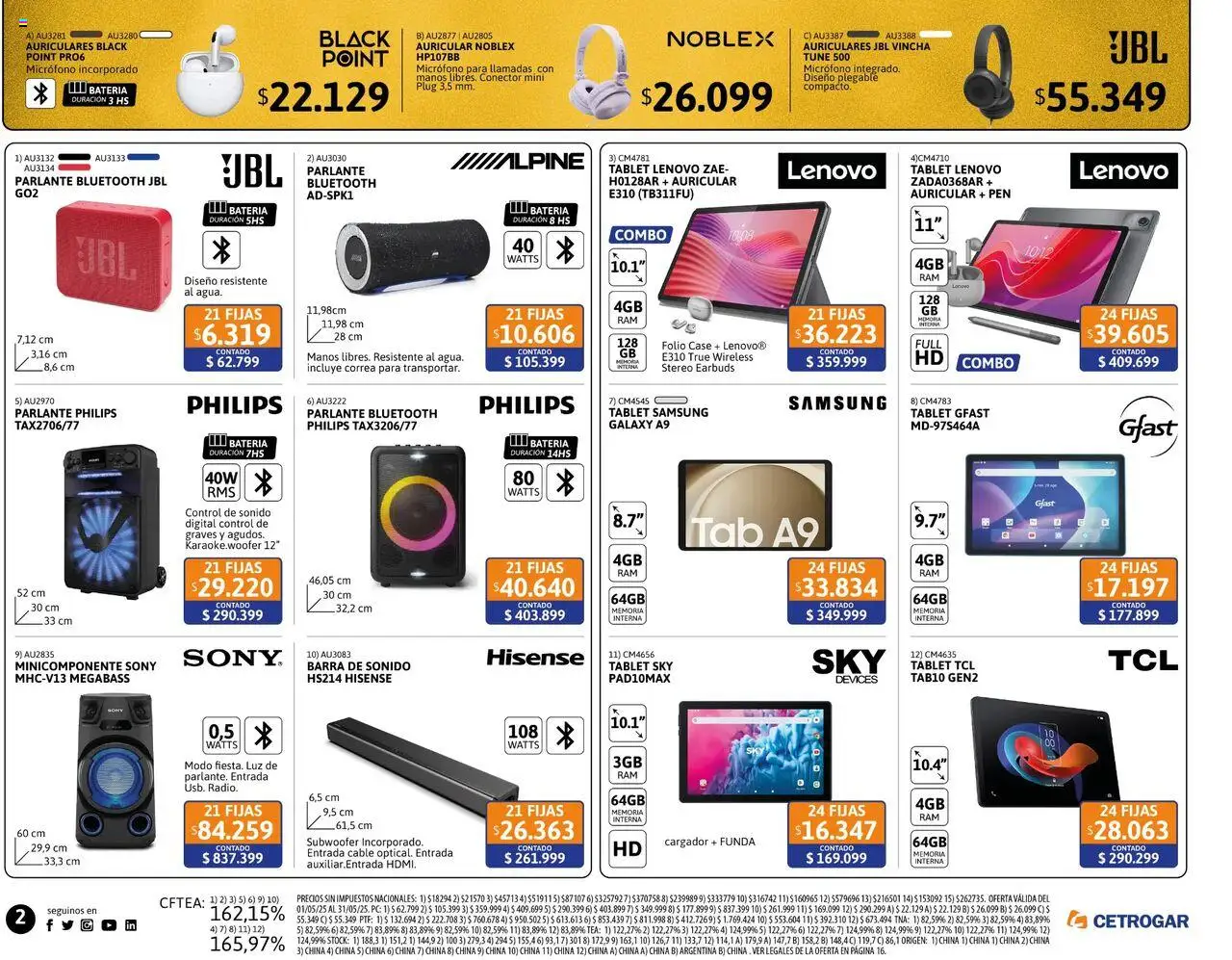 Cetrogar catálogo │ válido desde el 01.05.2025 | Página: 2 | Productos: Vincha, Auriculares, Cable, Cargador