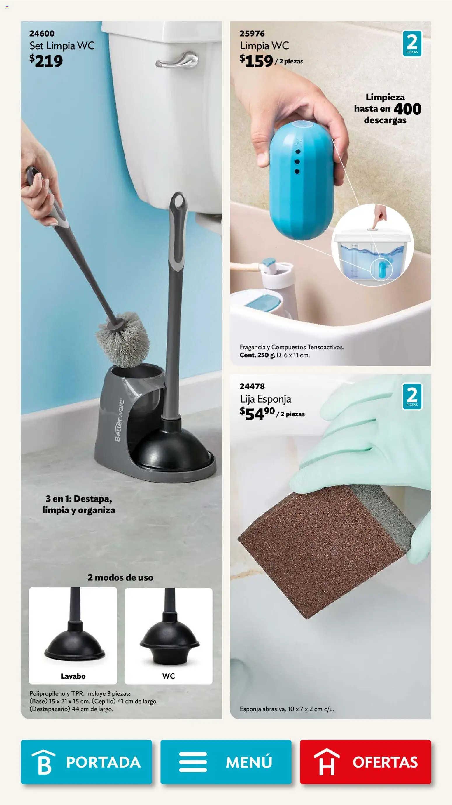 Nuevas ofertas de Betterware válidas en toda la República Mexicana desde el 05.01.2026. ¡Encuentra las mejores ofertas en Betterware campaña 1 2026! | Página: 96 | Productos: Cepillo, Wc, Lija, Fragancia