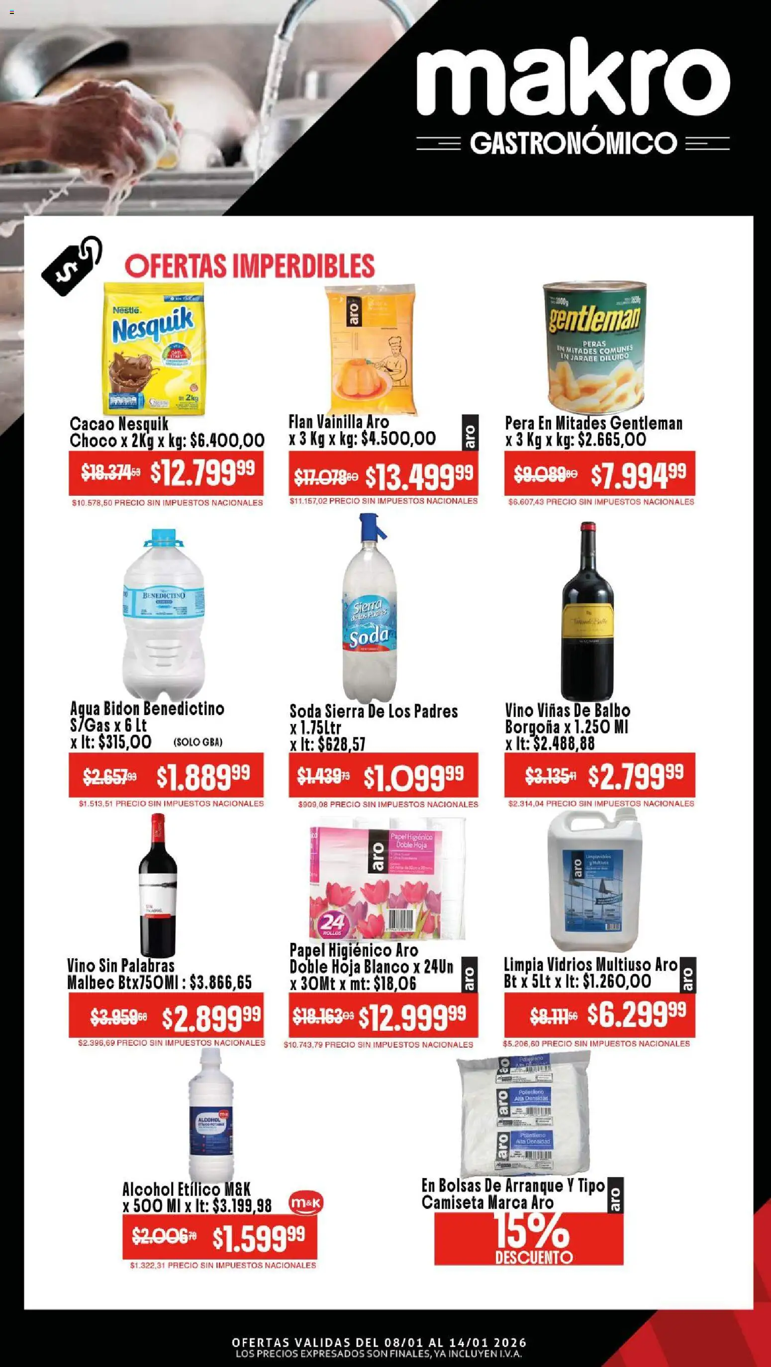 Makro ofertas │ válido desde el 08.01.2026 | Página: 4 | Productos: Papel higiénico, Camiseta, Soda, Sierra