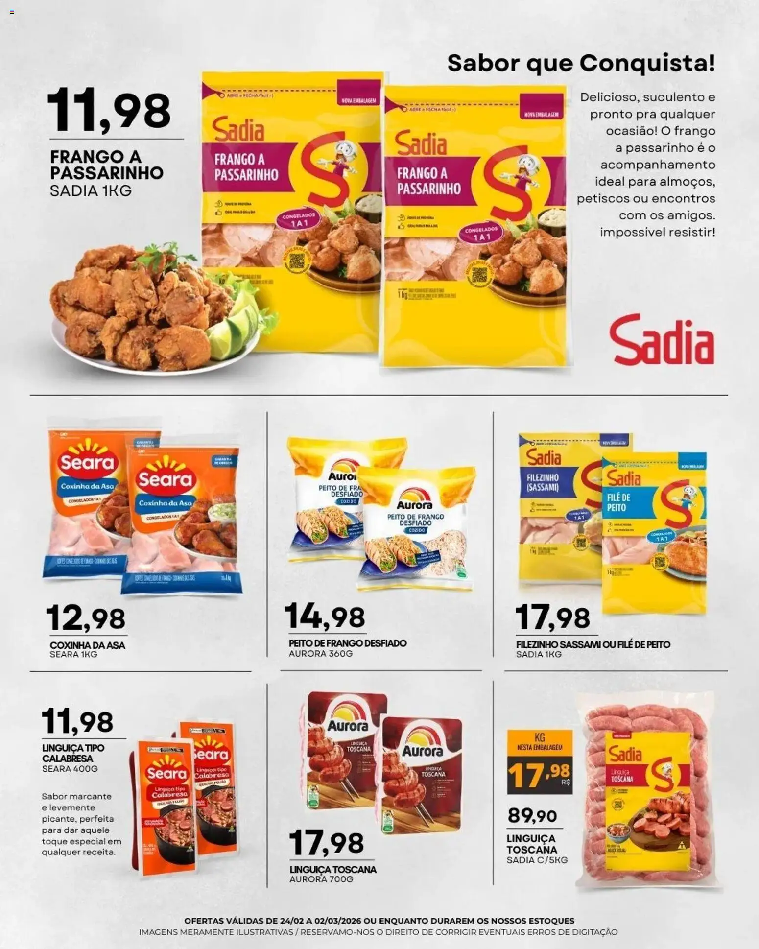 Mercadão Atacadista Folheto - válido de 24.02.2026 | Página: 2 | Produtos: Linguiça, Frango, Peito de frango