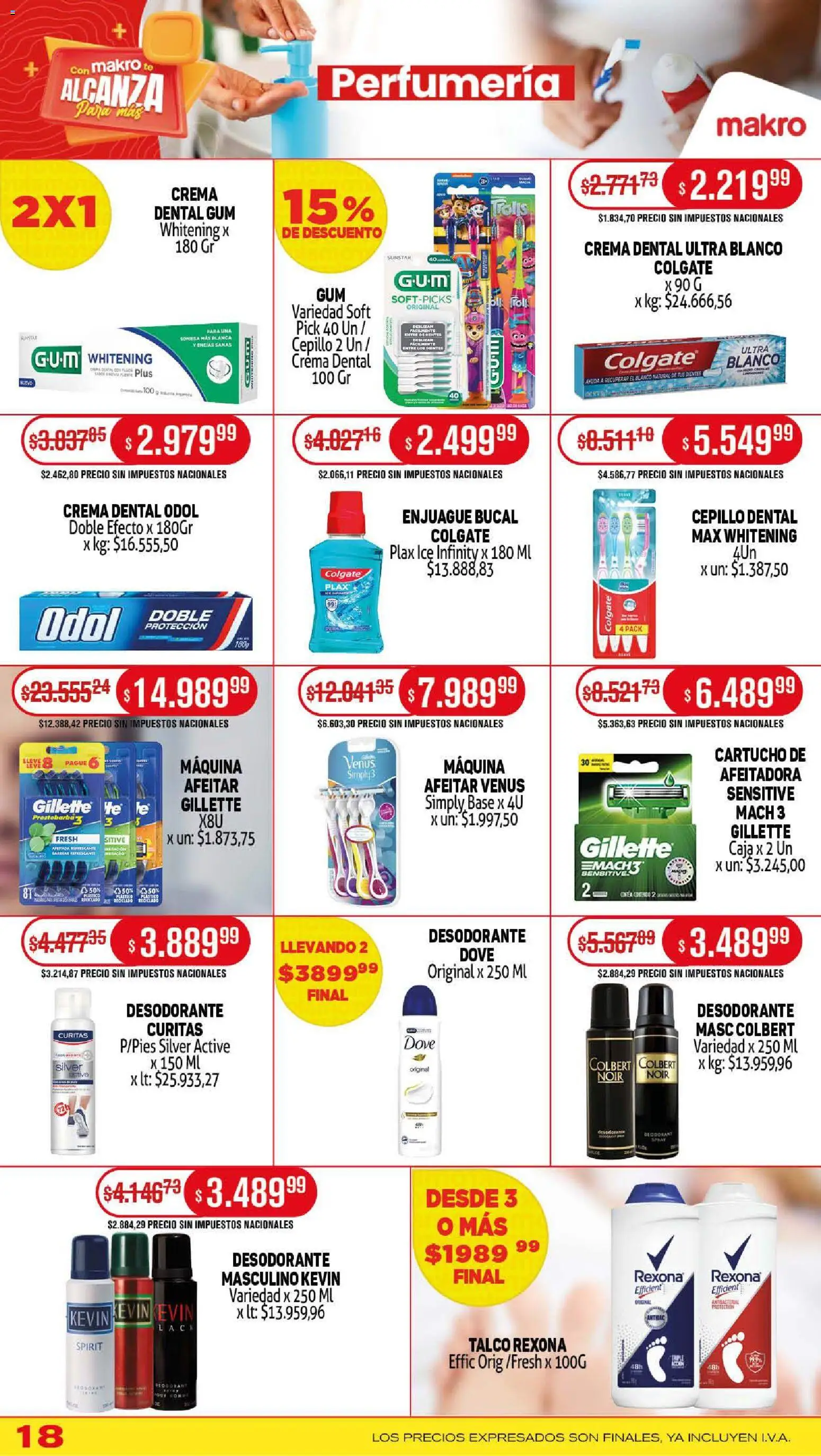 Makro ofertas │ válido desde el 13.11.2025 | Página: 18 | Productos: Desodorante, Enjuague bucal, Afeitadora, Té