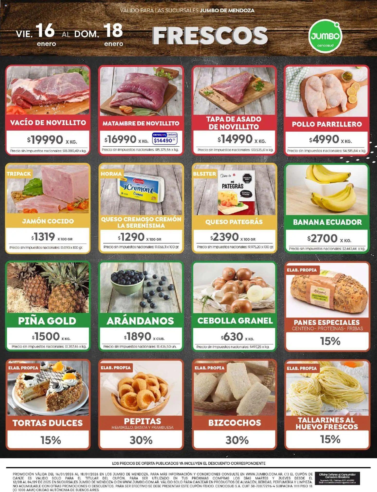 Jumbo - Ofertas | Mendoza │ válido desde el 16.01.2026 | Página: 7 | Productos: Banana, Jamón cocido, Batata, Piña