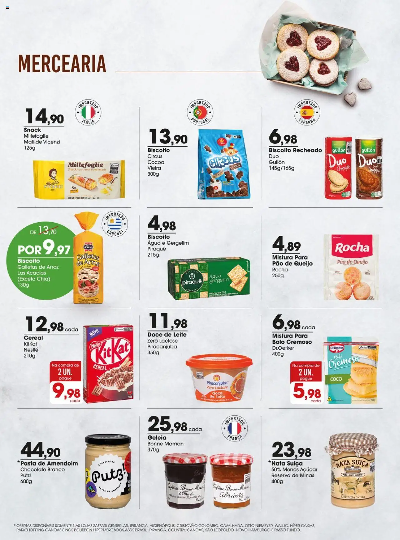 Zaffari Folheto - válido de 12.08.2025 | Página: 6 | Produtos: Biscoito, Chocolate, Bolo, Açúcar