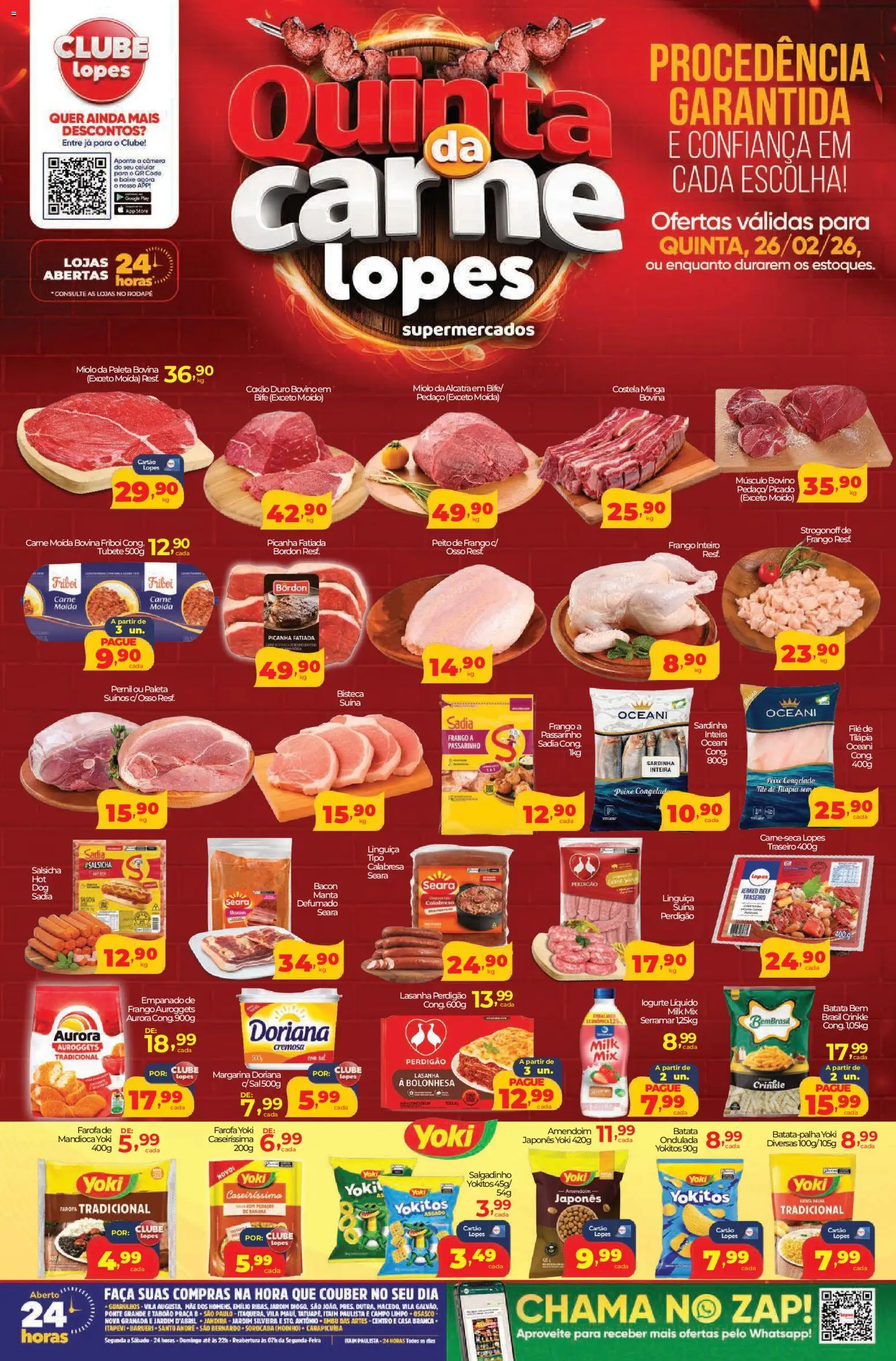 Lopes Supermercados Folheto - válido de 26.02.2026 | Página: 1 | Produtos: Doriana, Faca, Tilápia, Peixe