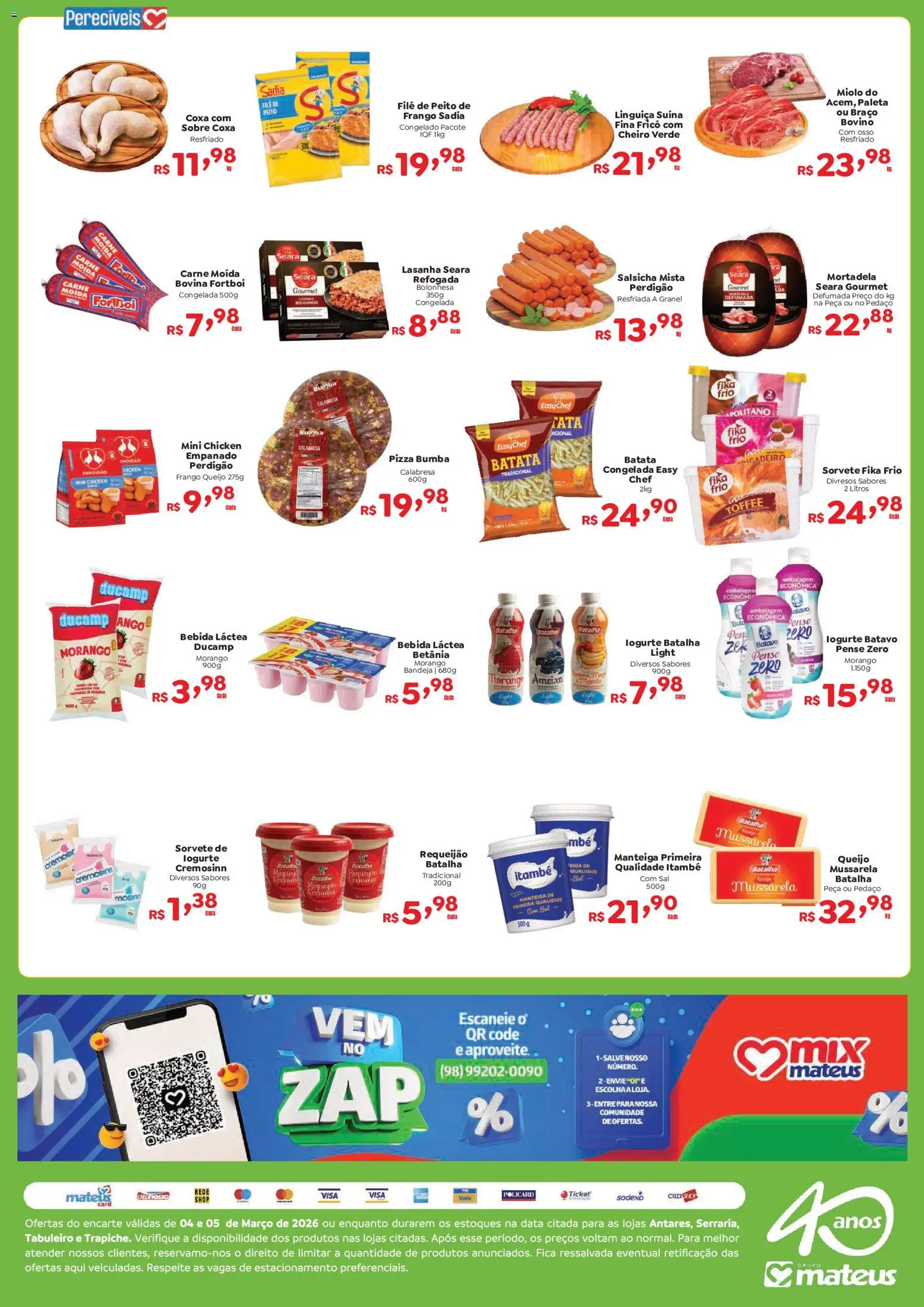 Mateus Folheto - válido de 04.03.2026 | Página: 2 | Produtos: Manteiga, Carne, Sorvete, Bebida