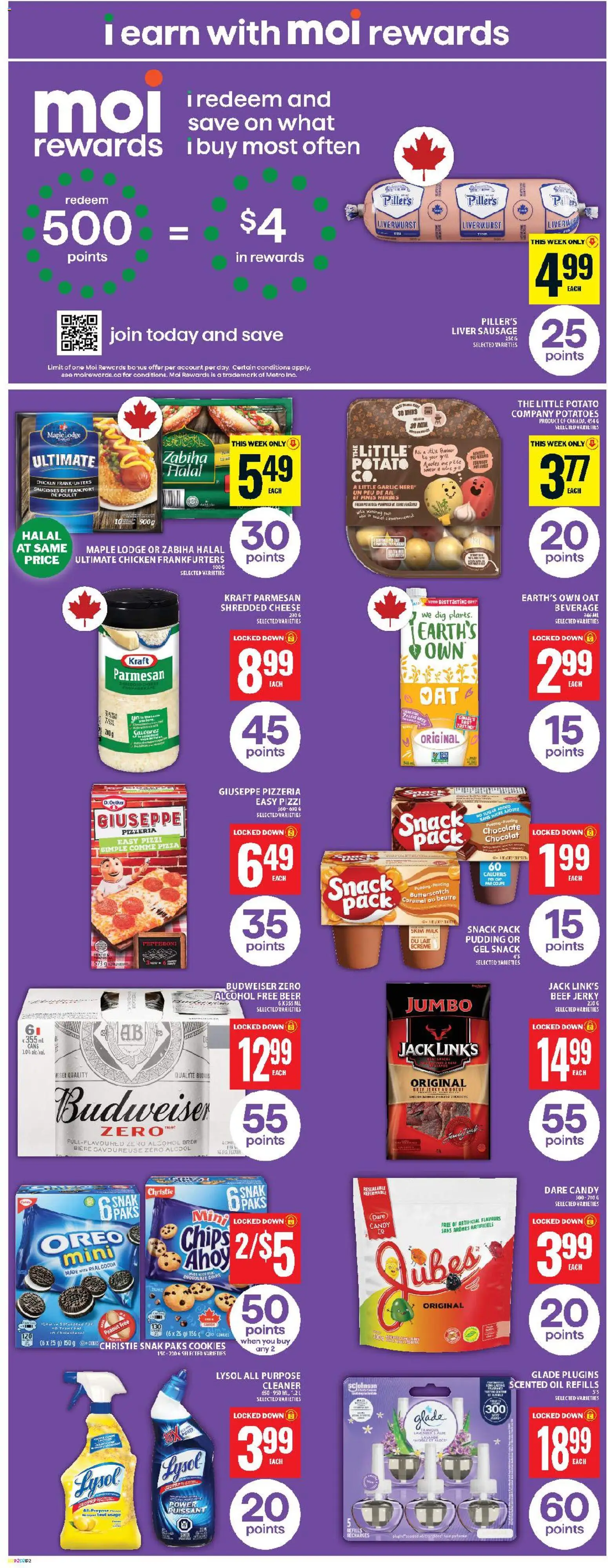 Food Basics flyer valid from 23.04.2026 | Page: 4 | Products: Beef, Milk, Chocolate, Pizza