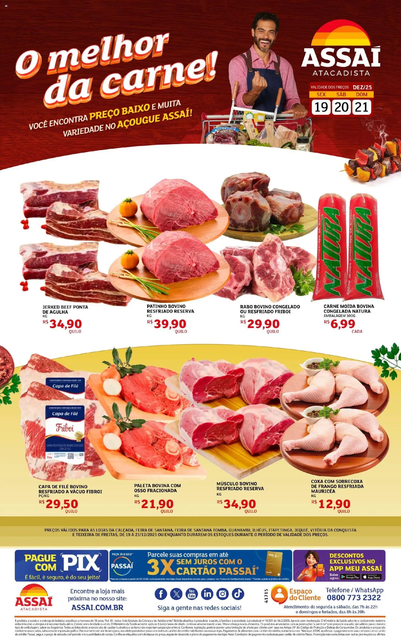 Assaí Atacadista Folheto - válido de 19.12.2025 | Página: 1 | Produtos: Pneus, Carne, Baixo, Carne moída