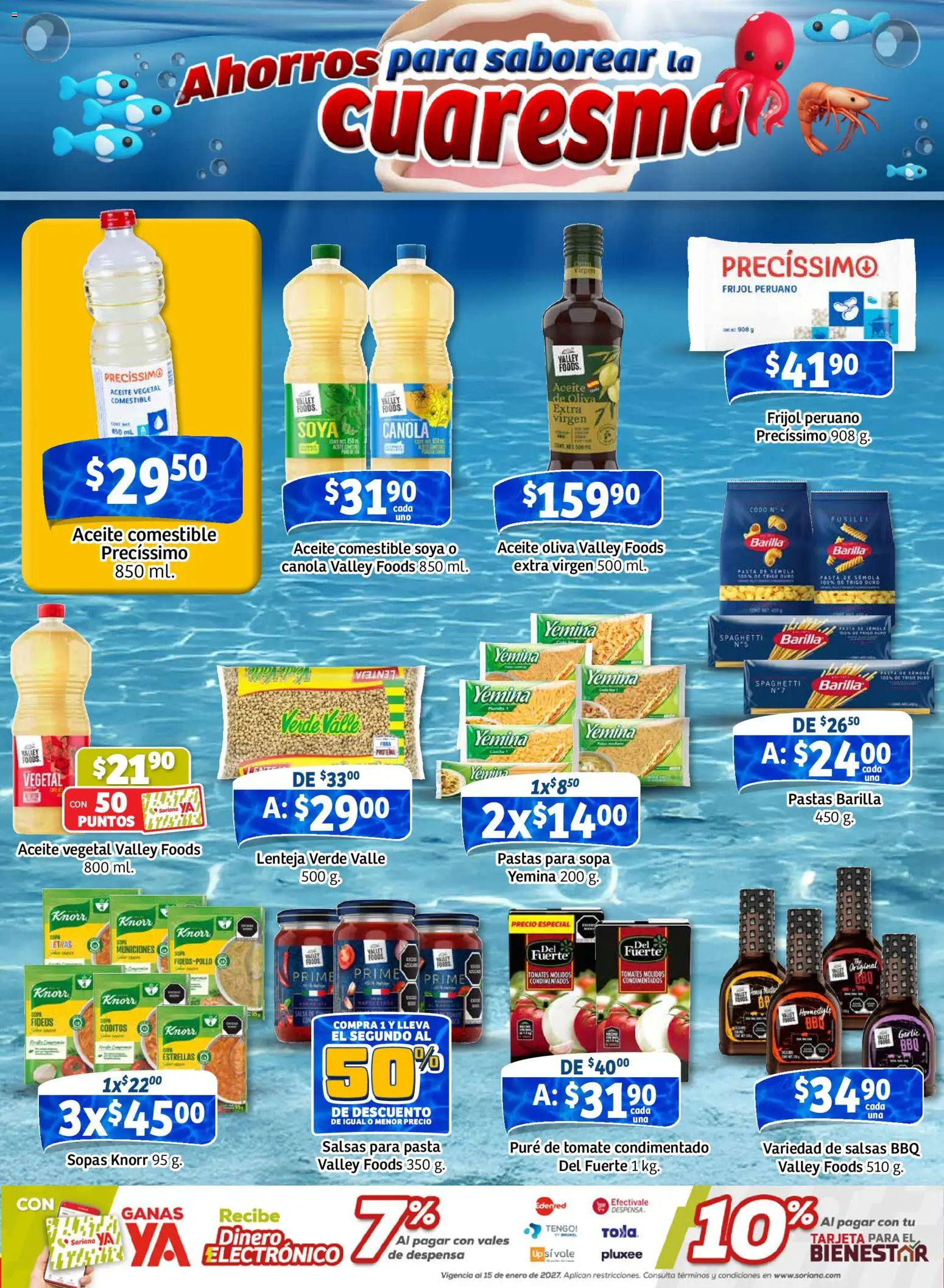 Nuevas ofertas de Soriana válidas en toda la República Mexicana desde el 12.02.2026. ¡Encuentra las mejores ofertas en Soriana - Pesito Valedor Mercado: Ags, Col, Gto, Jal, Mich! | Página: 9 | Productos: Sopa, Aceite, Fideos, Despensa