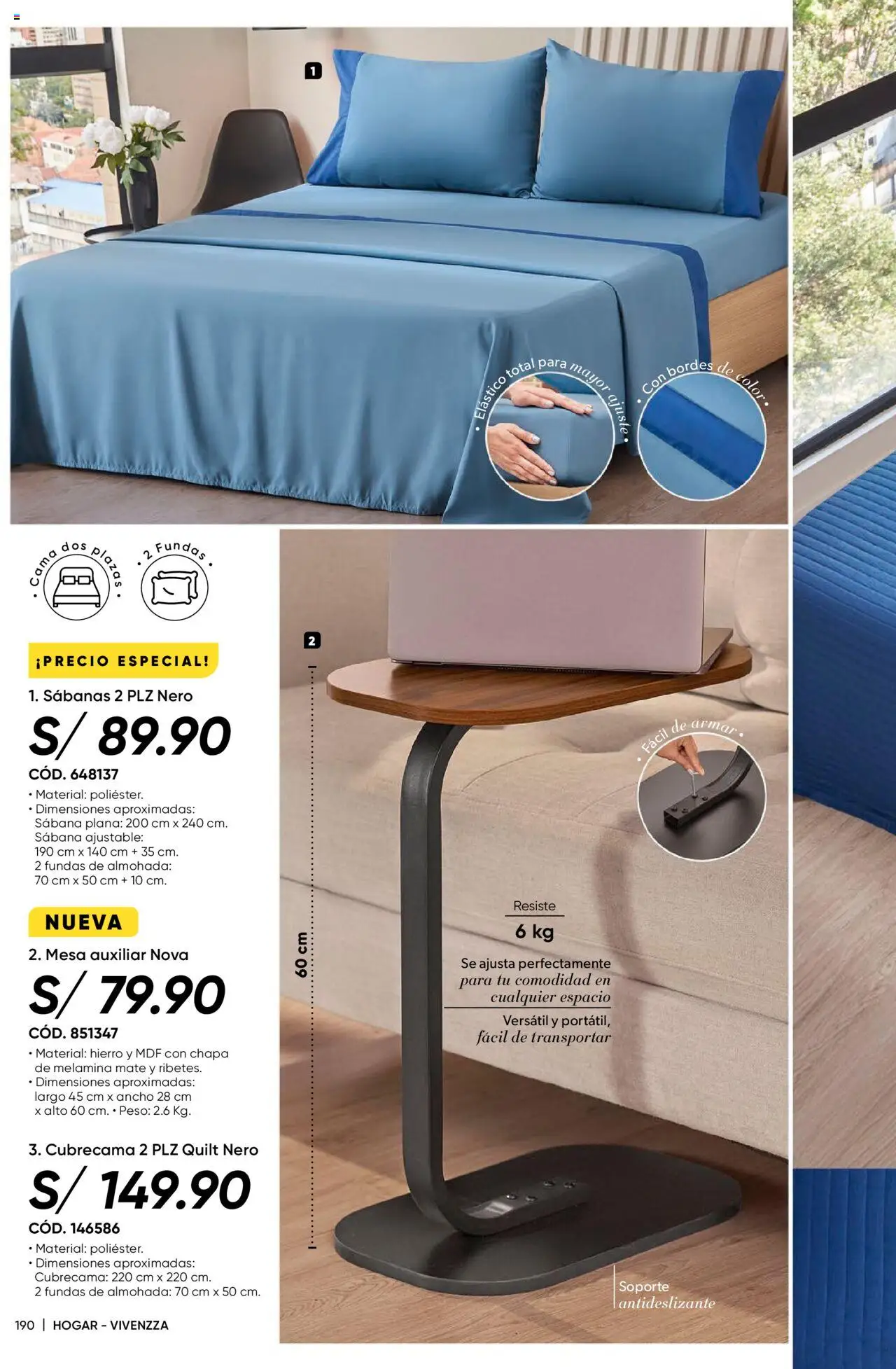 Catálogo Azzorti válido desde 28.07.2025 | Página: 192 | Productos: Cama, Almohada, Mesa, Peso