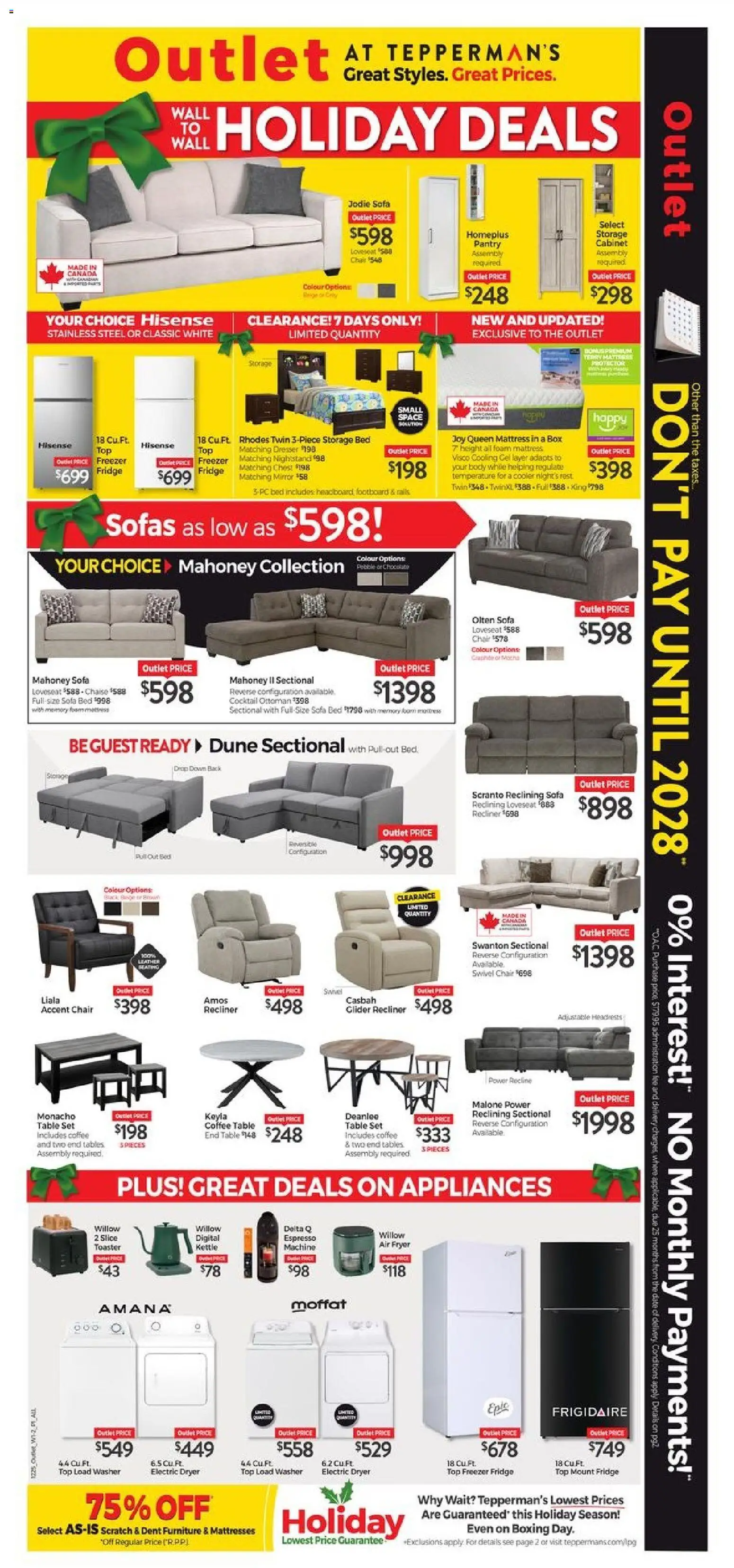 Tepperman's flyer valid from 04.12.2025 | Page: 1 | Products: Dryer, Toaster, Table, Mirror