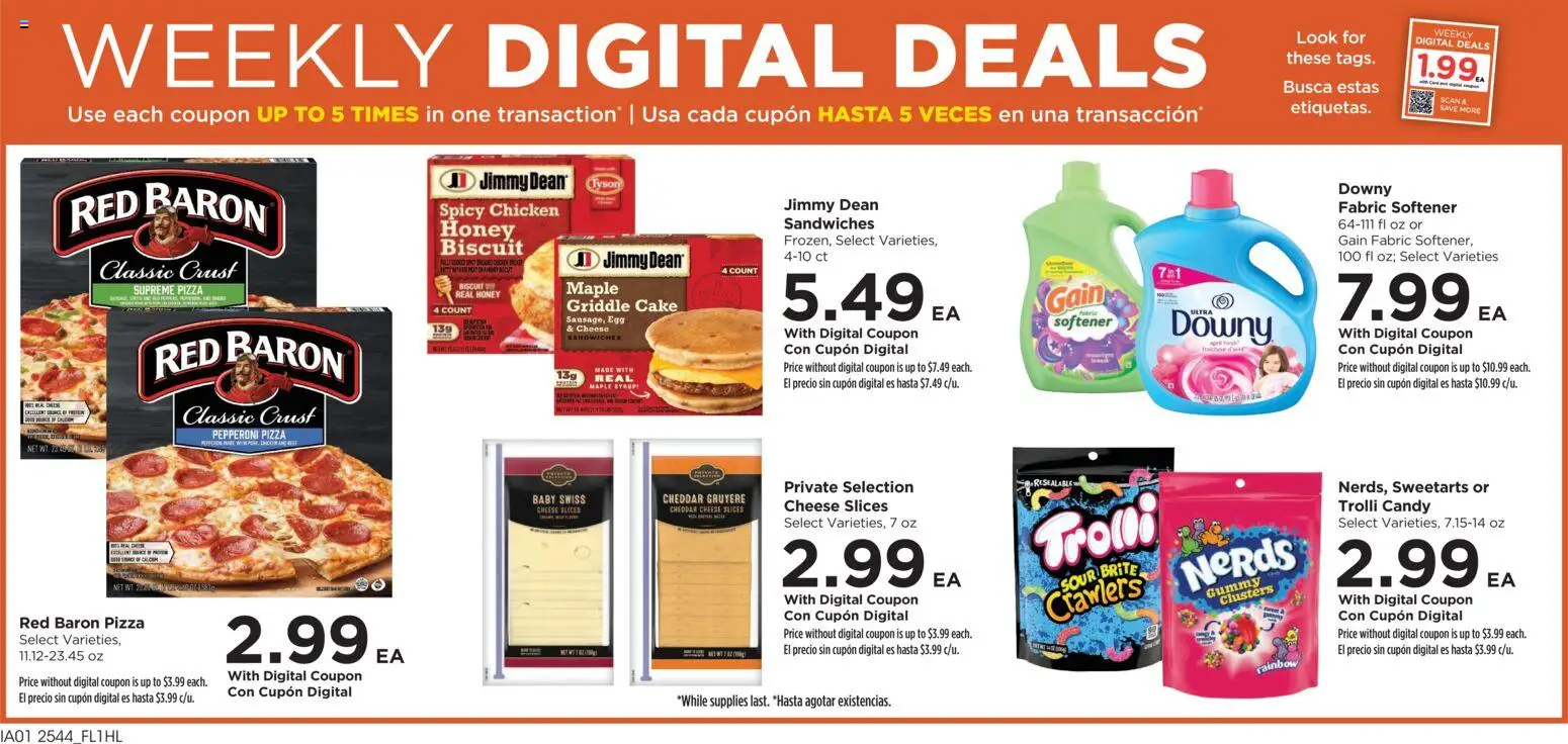 Food 4 Less Weekly Ad - valid from 03.12.2025 | Page: 2 | Products: Griddle, Cheese, Pizza, Fabric softener