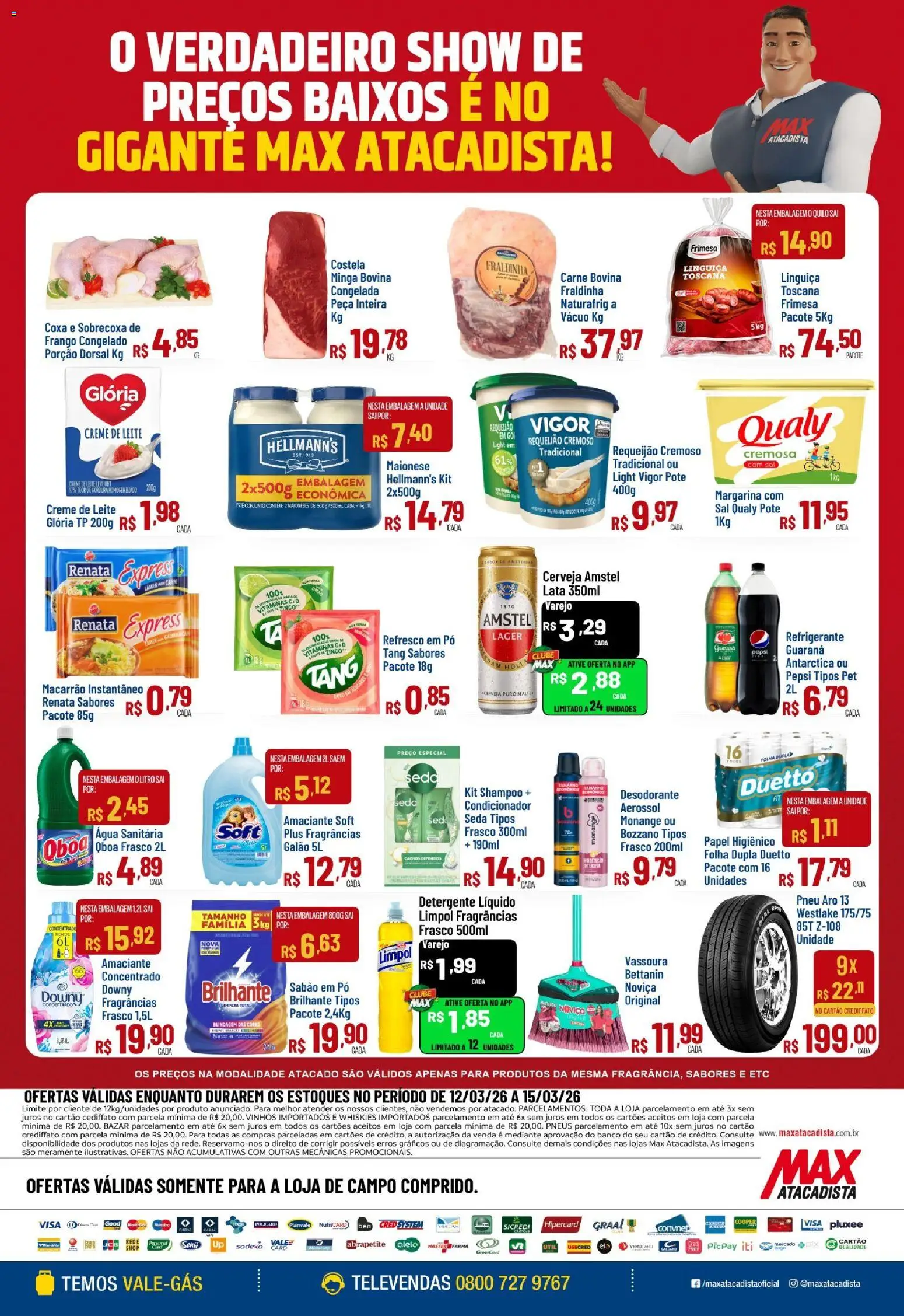 Max Atacadista Folheto - válido de 12.03.2026 | Página: 2 | Produtos: Pneu, Sabão, Sal, Vassoura