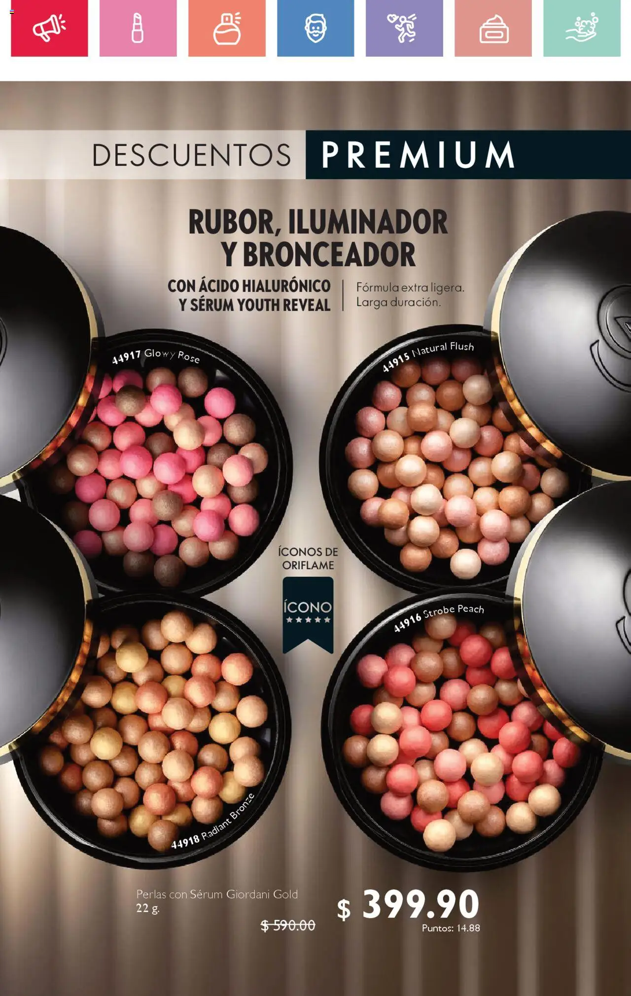Nuevas ofertas de Oriflame válidas en toda la República Mexicana desde el 02.08.2025. ¡Encuentra las mejores ofertas en Oriflame - Campaña 11 2025! | Página: 112 | Productos: Iluminador, Serum, Bronceador