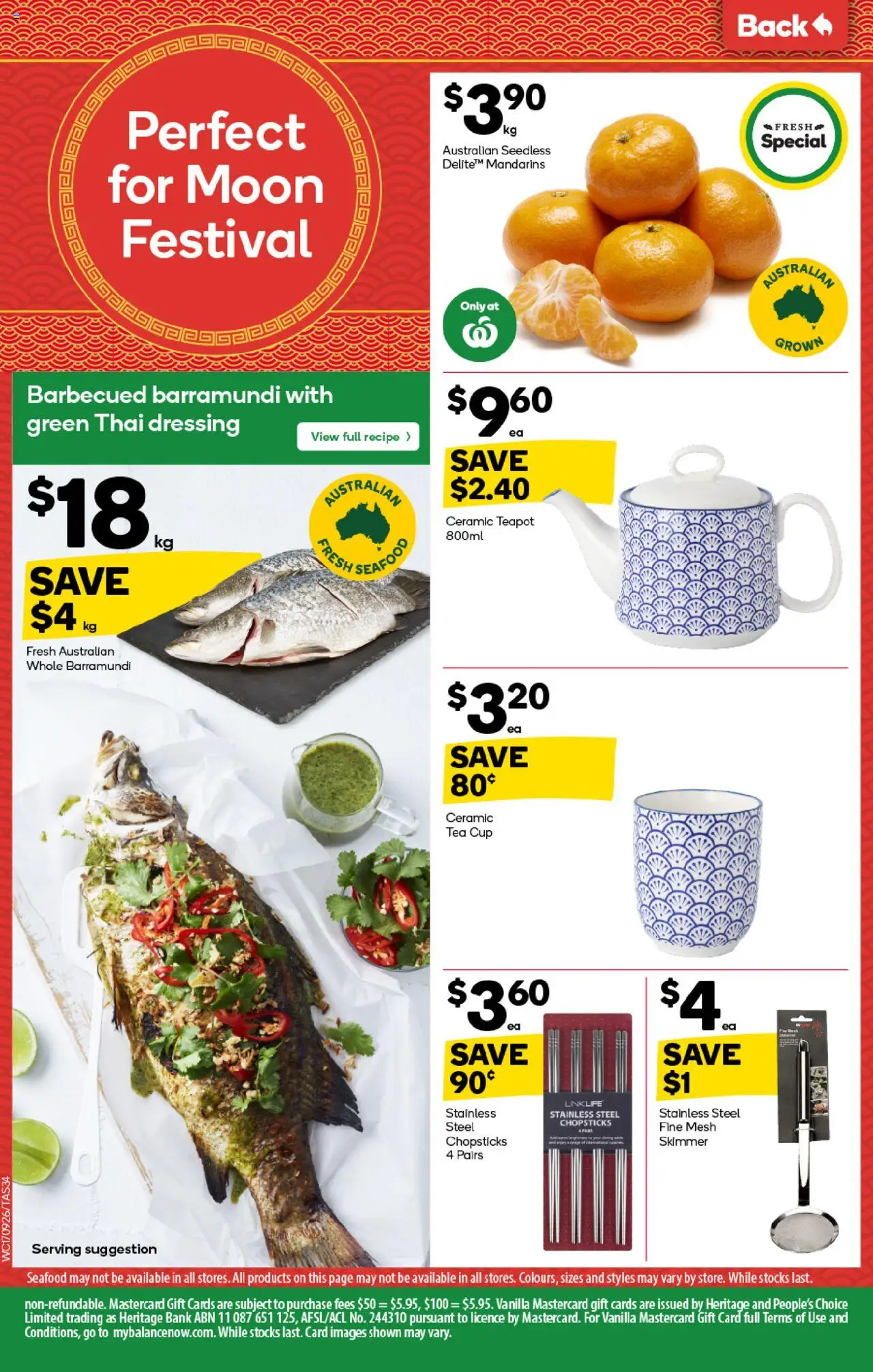 Woolworths catalogue - valid from 17.09.2025 | Page: 32 | Products: Tea, Mandarins, Seafood
