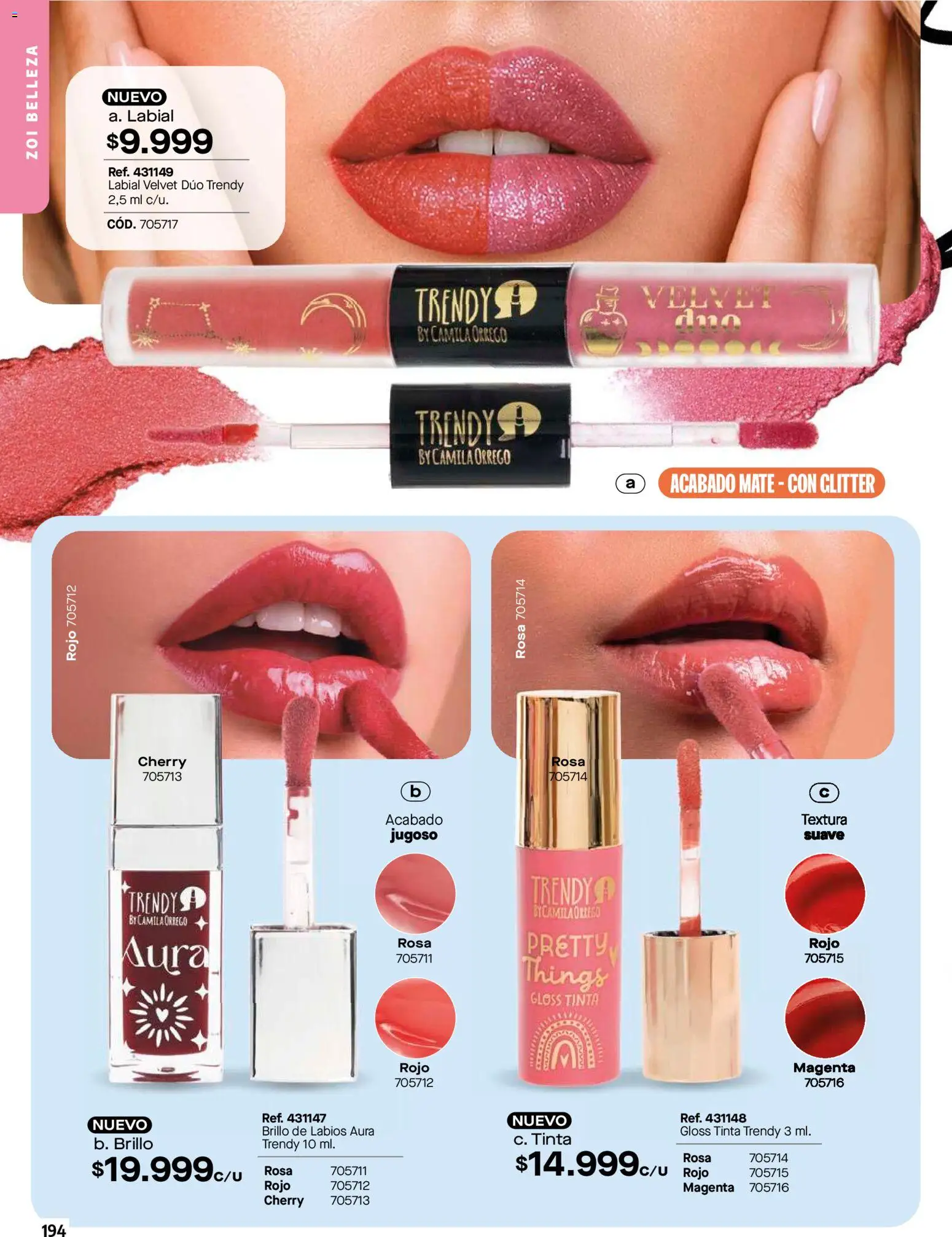 Carmel revista - valida desde el 01.04.2026 | Página: 194 | Productos: Glitter, Brillo, Brillo de labios