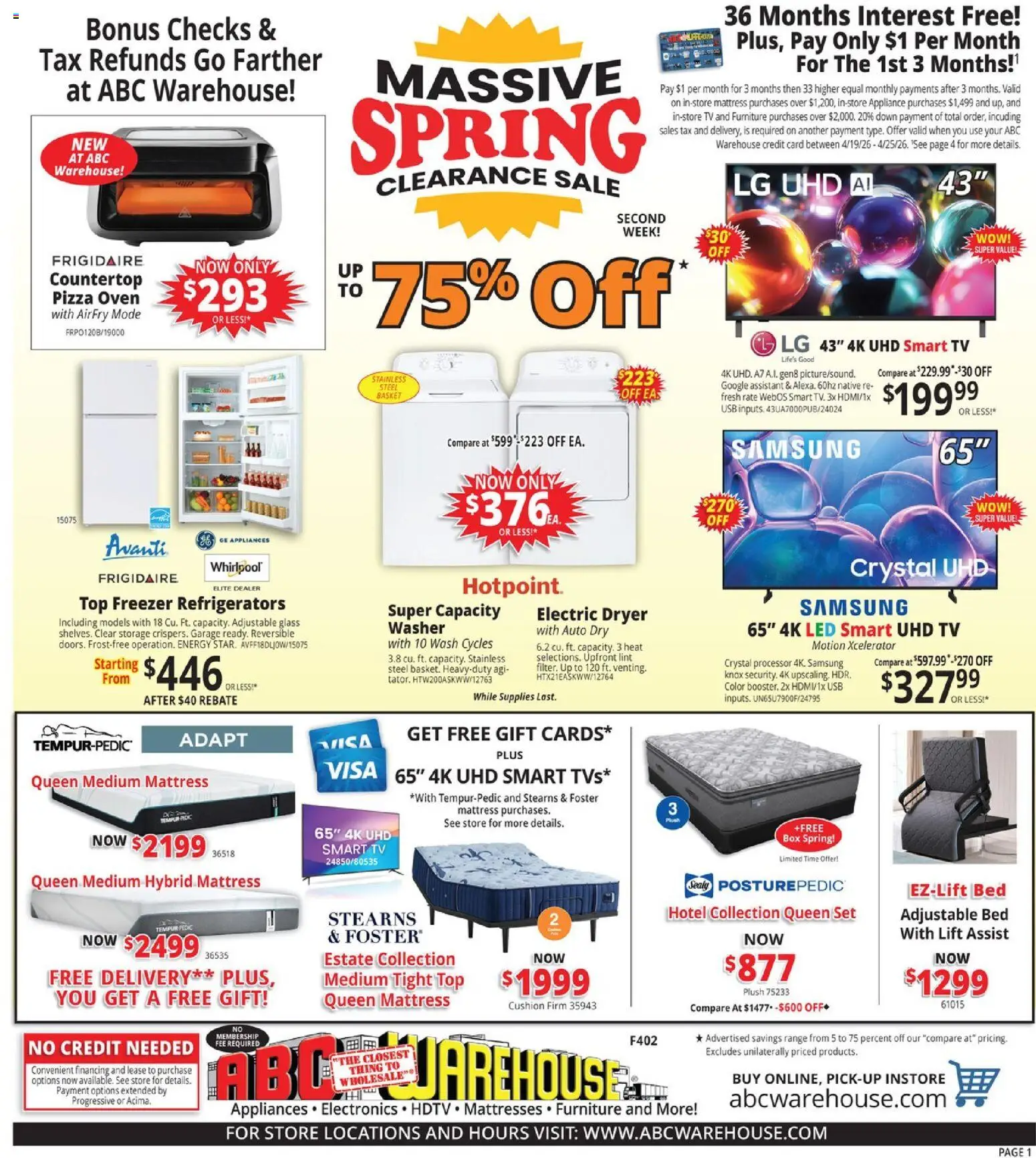 ABC Warehouse Weekly Ad - valid from 19.04.2026 | Page: 1