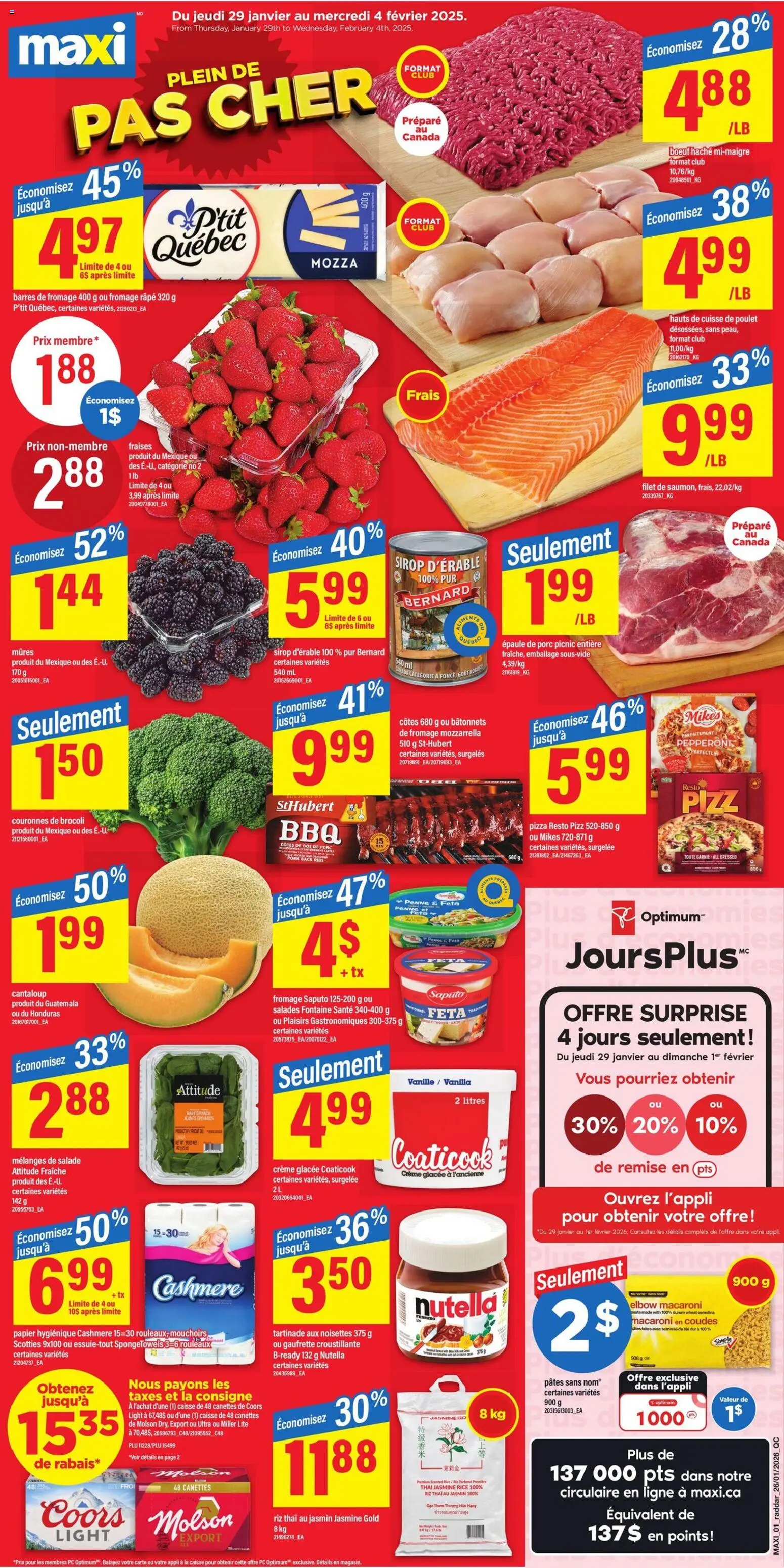 Maxi flyer valid from 29.01.2026 | Page: 1 | Products: Rice, PC, Pizza, Pork