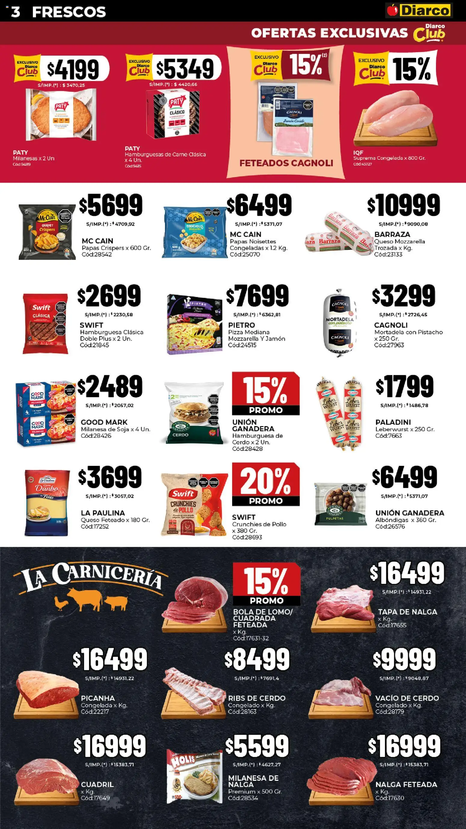 Diarco - Ofertas │ válido desde el 29.12.2025 | Página: 3 | Productos: Pollo, Milanesa, Mortadela, Queso