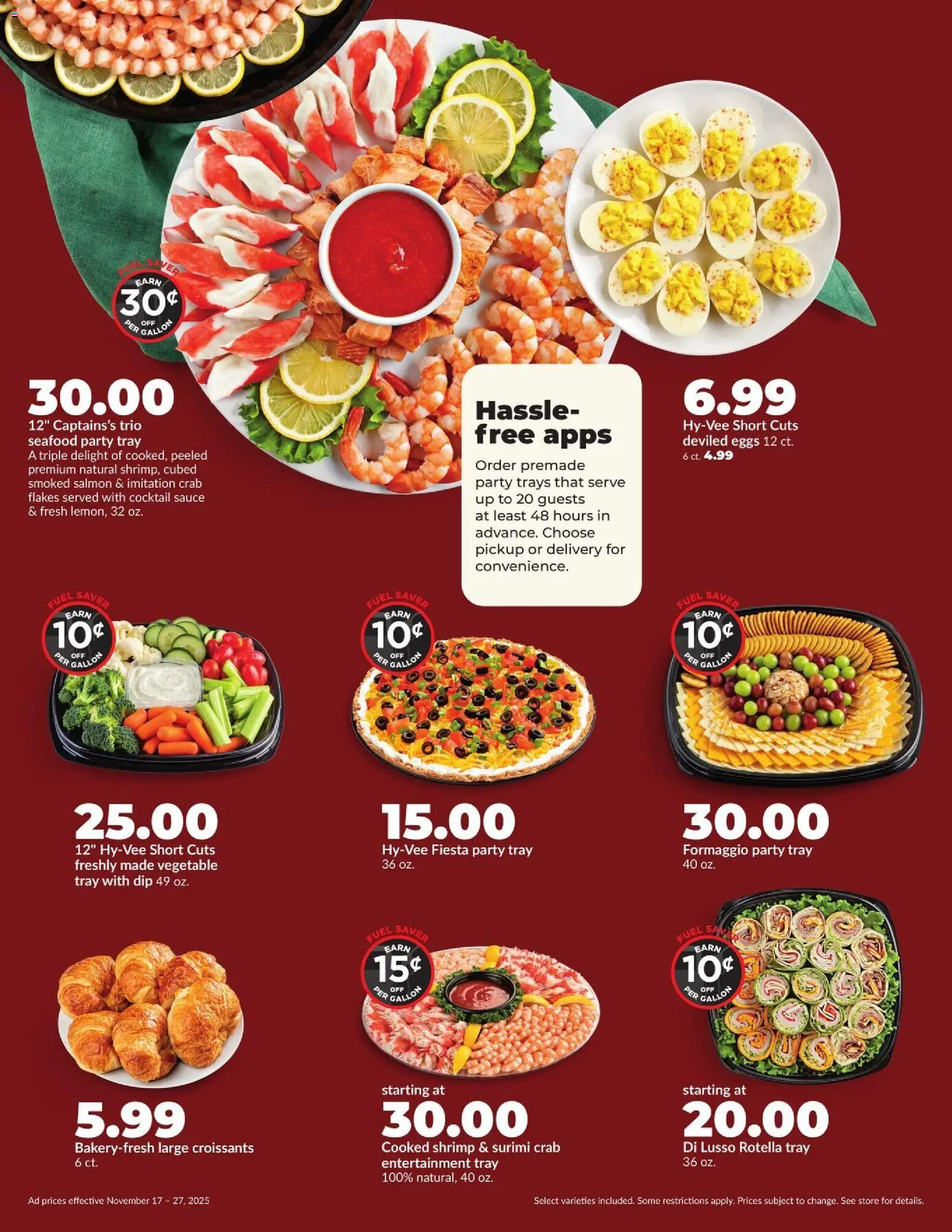 HyVee Weekly Ad - valid from 17.11.2025 | Page: 4 | Products: Flakes, Sauce, Seafood, Croissants