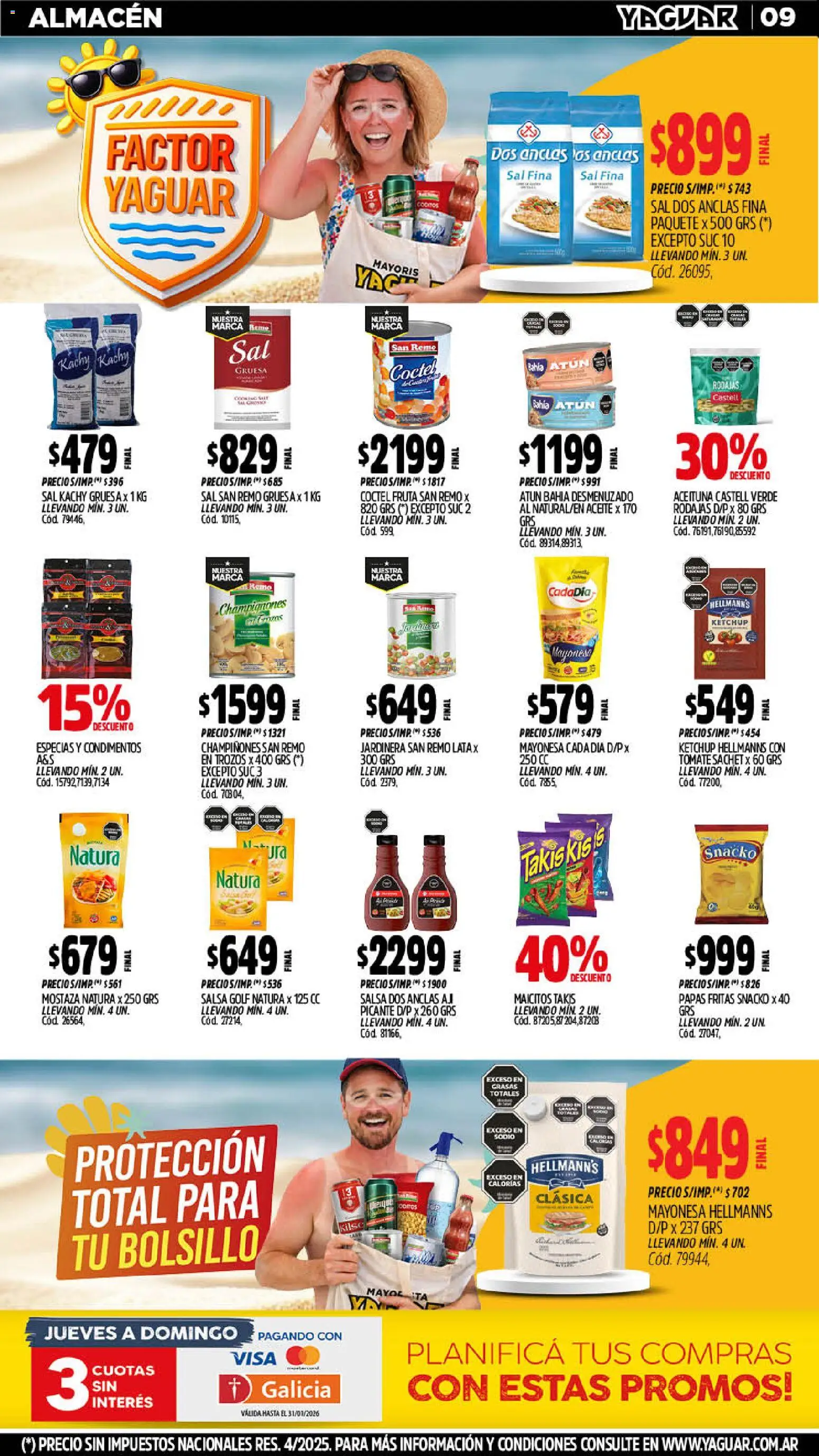 Yaguar - Oferta Semanal Jujuy │ válido desde el 19.01.2026 | Página: 9 | Productos: Aceite, Ketchup, Tomate, Papas fritas