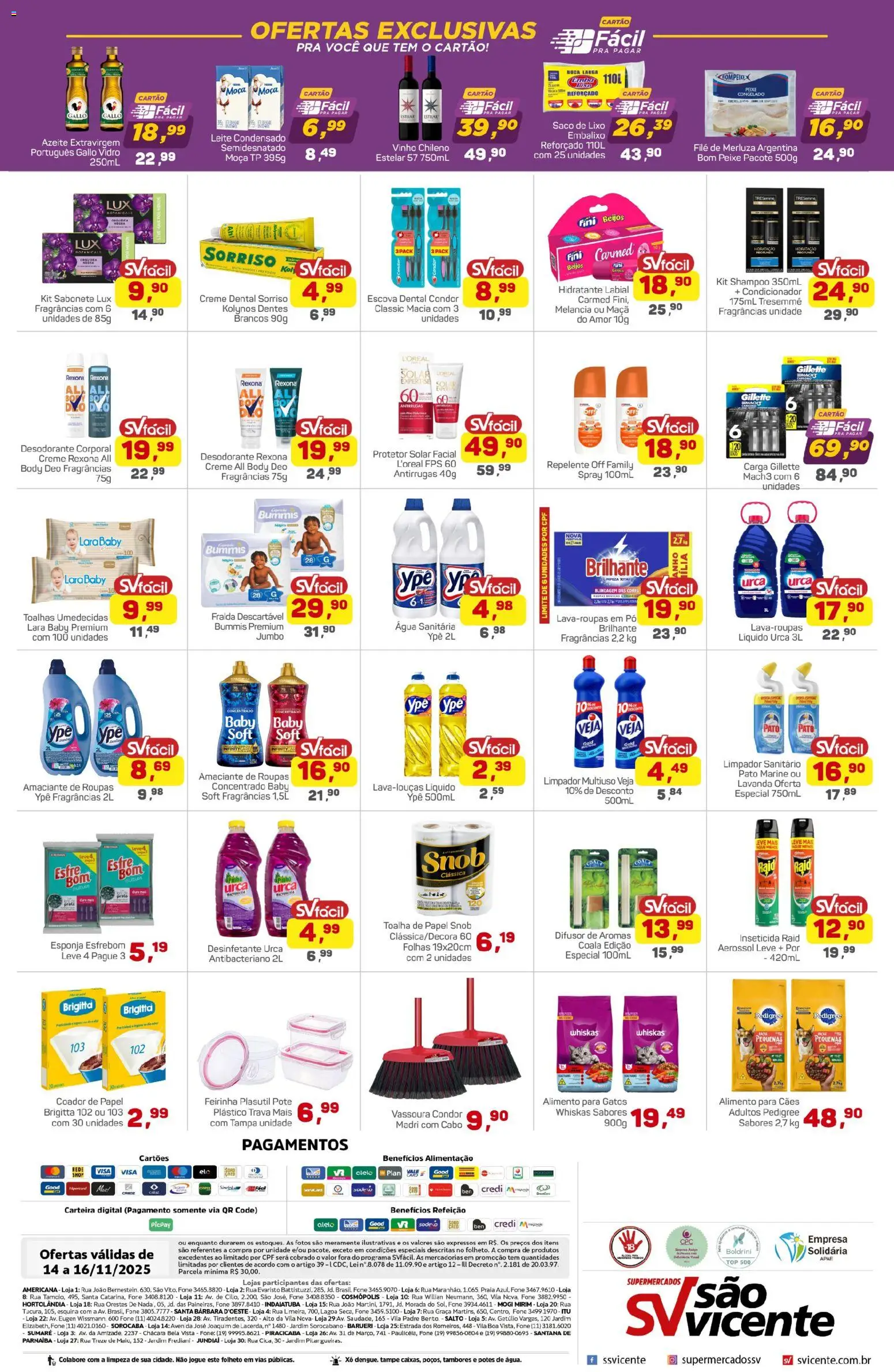 Supermercados São Vicente Folheto - válido de 14.11.2025 | Página: 4 | Produtos: Shampoo, Limpador multiuso, Repelente, Potes