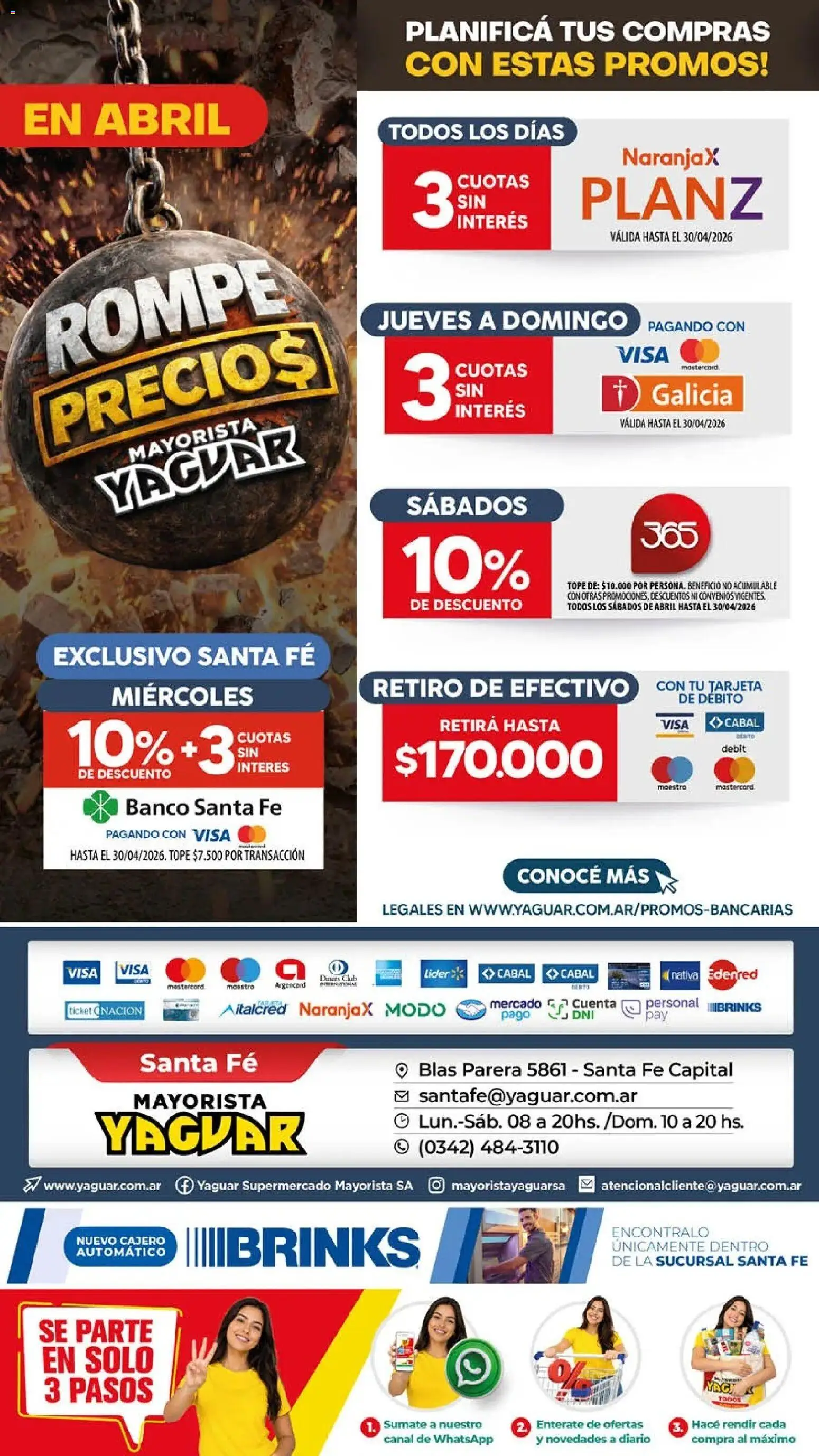 Yaguar - Oferta Semanal Santa Fé │ válido desde el 20.04.2026 | Página: 19 | Productos: Banco