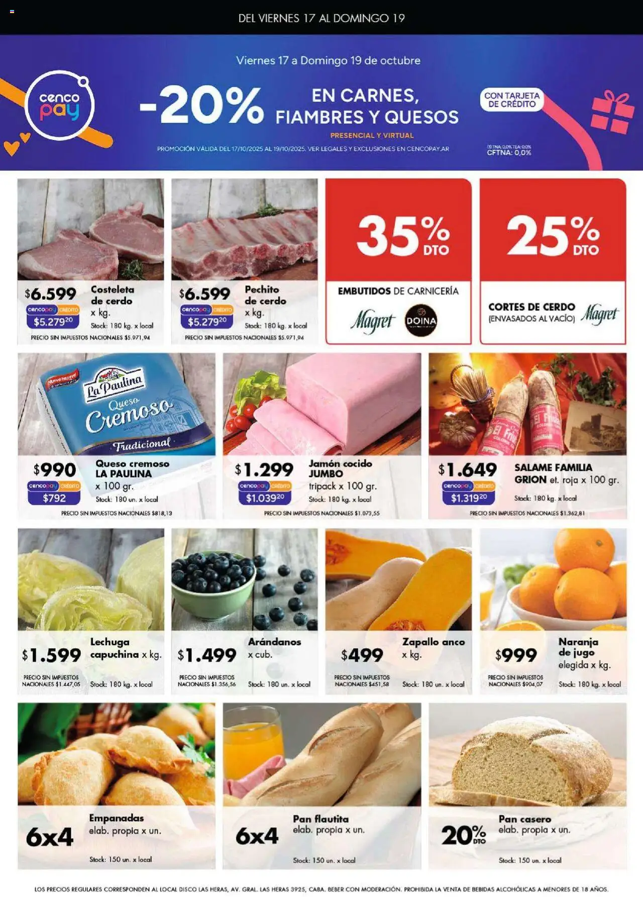 Disco - Ofertas | Córdoba │ válido desde el 17.10.2025 | Página: 7 | Productos: Jamón cocido, Arándanos, Salame, Cerdo