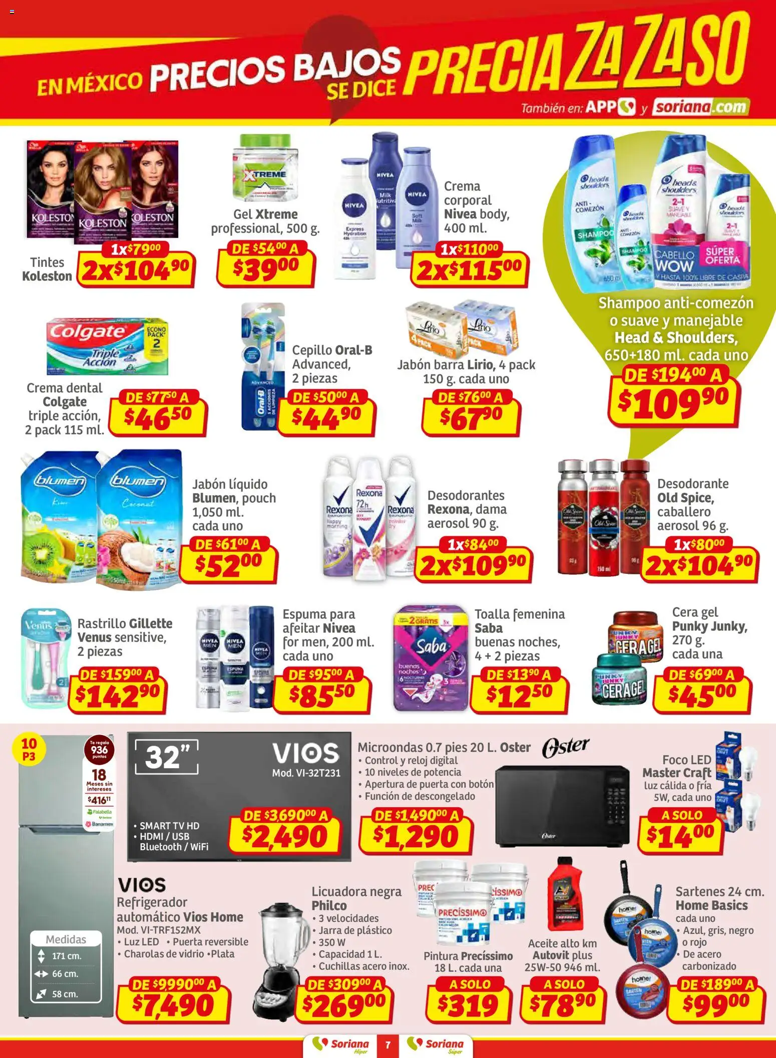 Nuevas ofertas de Soriana válidas en toda la República Mexicana desde el 02.01.2026. ¡Encuentra las mejores ofertas en Soriana - Preciazazaso Súper: Ags, Col, Gto, Jal, Mich! | Página: 7 | Productos: Usb, Licuadora, Barra, Té
