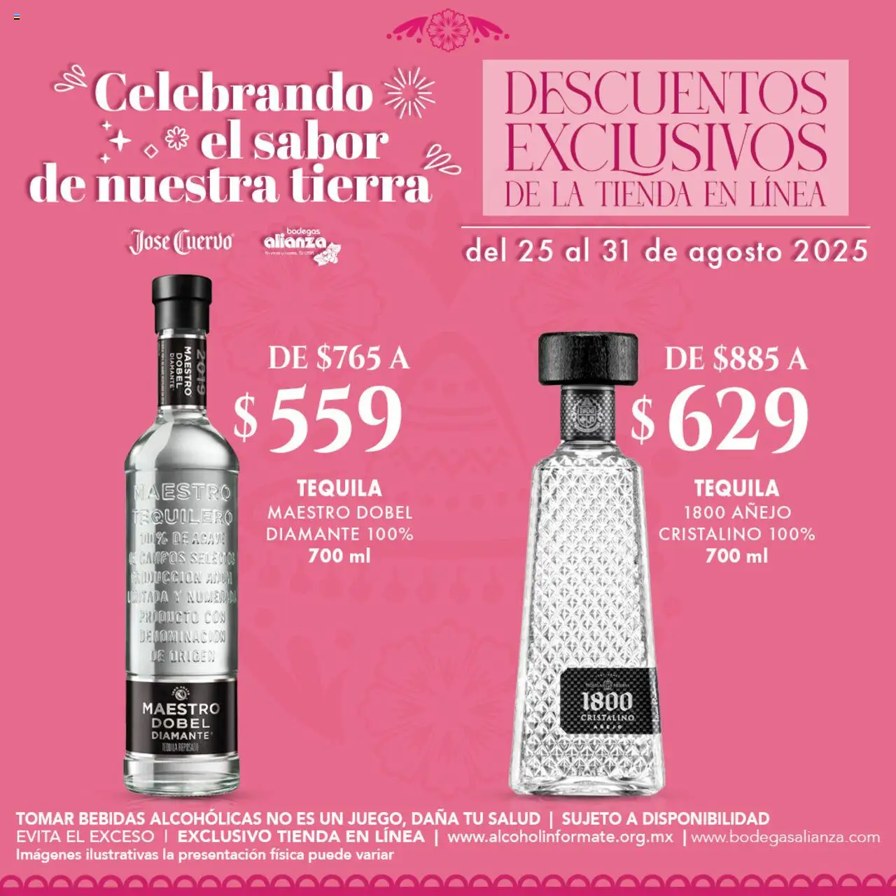 Nuevas ofertas de Bodegas Alianza válidas en toda la República Mexicana desde el 25.08.2025. ¡Encuentra las mejores ofertas en Bodegas Alianza - Catálogo Descuentos Exclusivos! | Página: 1 | Productos: Tequila