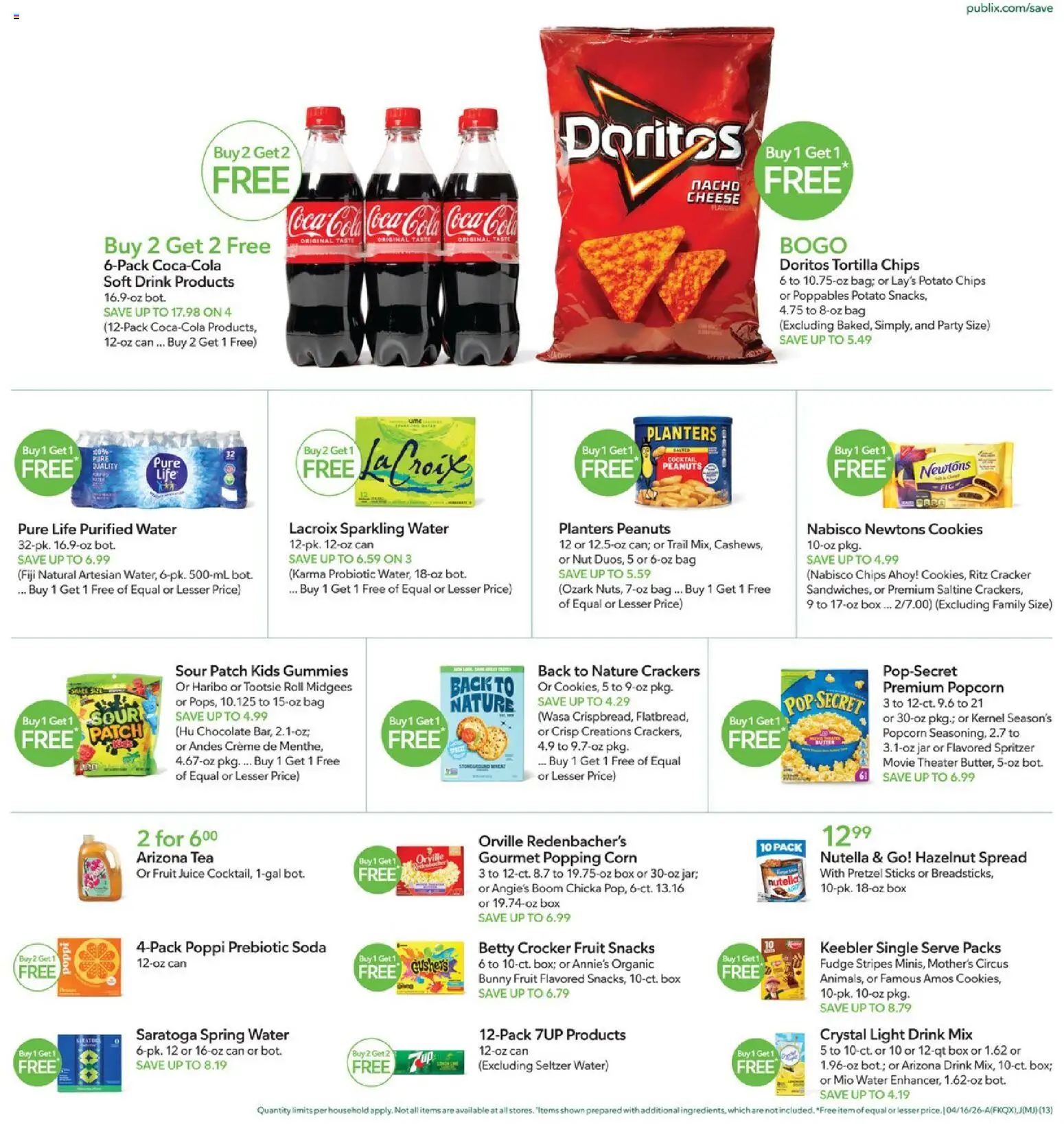 Publix Weekly Ad - valid from 15.04.2026 | Page: 13 | Products: Corn, Juice, Chips, Water