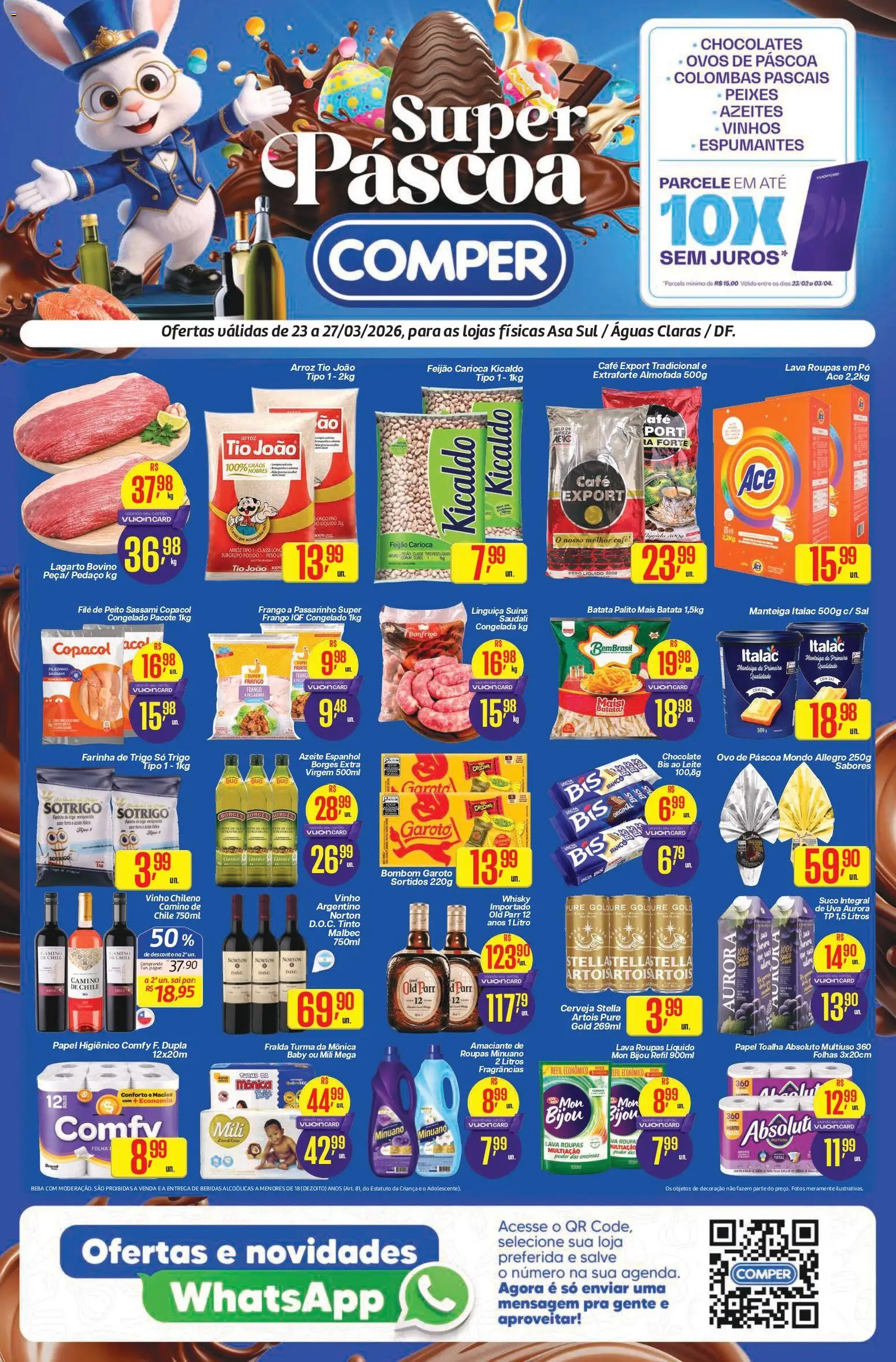 Comper Folheto - válido de 23.03.2026 | Página: 1 | Produtos: Feijão, Leite, Chocolate, Cerveja