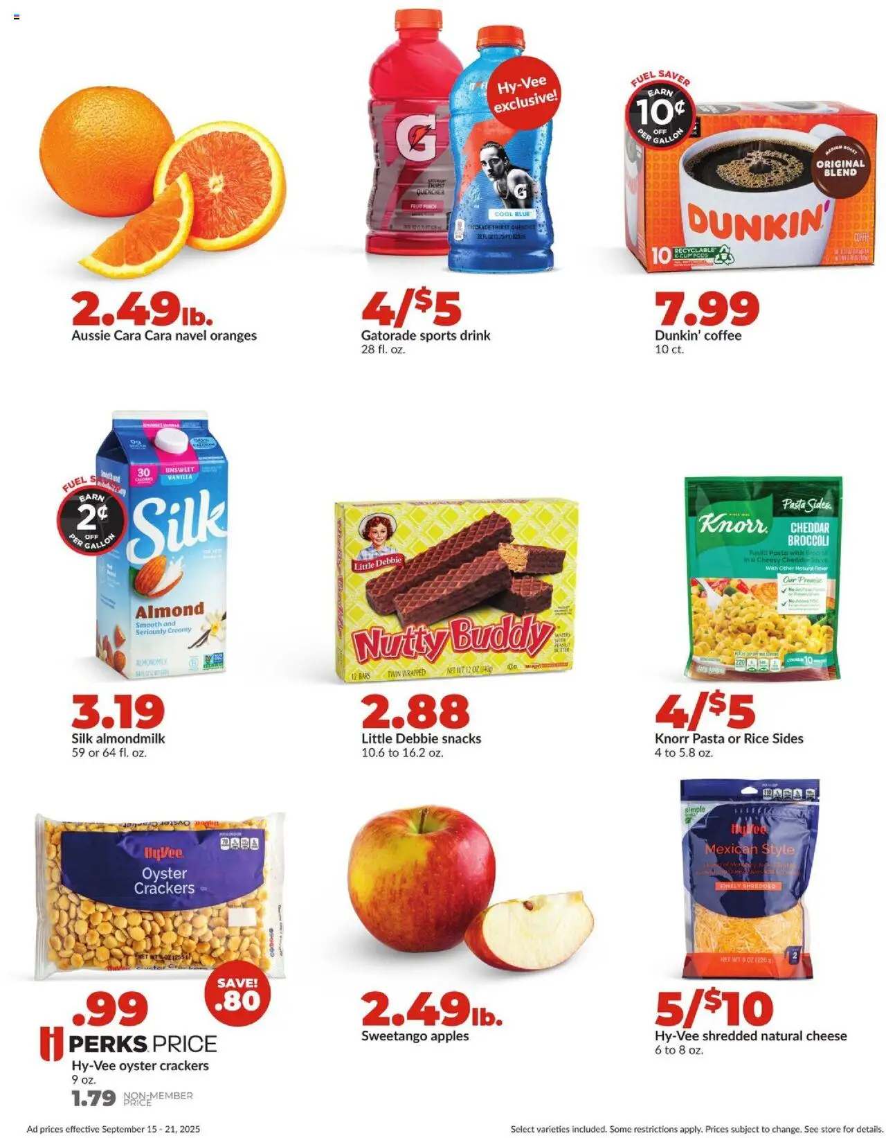 HyVee Weekly Ad - valid from 15.09.2025 | Page: 3 | Products: Broccoli, Cheese, Coffee, Rice