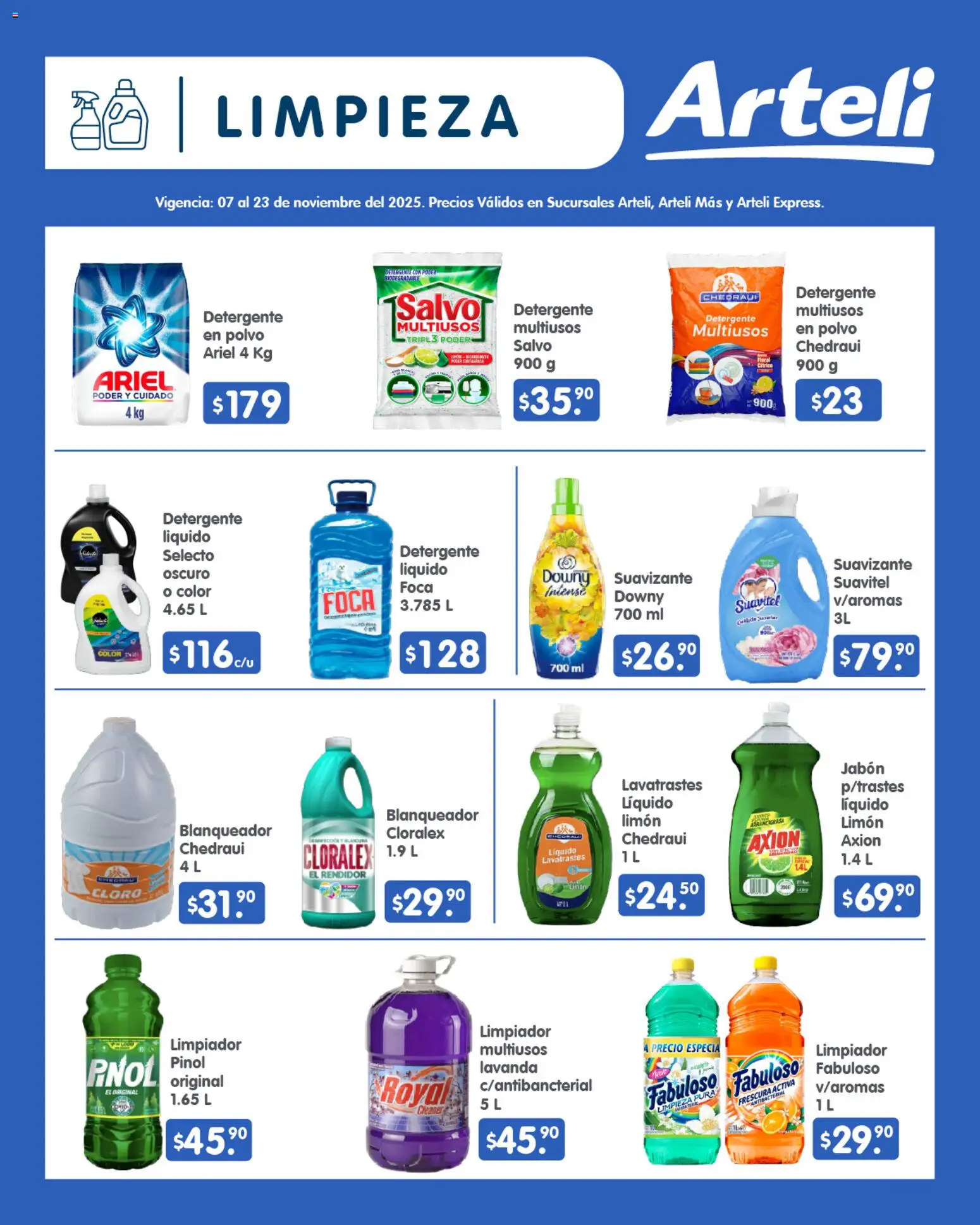 Nuevas ofertas de Arteli válidas en toda la República Mexicana desde el 07.11.2025. ¡Encuentra las mejores ofertas en Arteli folleto! | Página: 13 | Productos: Limón, Suavizante, Limpiador, Polvo