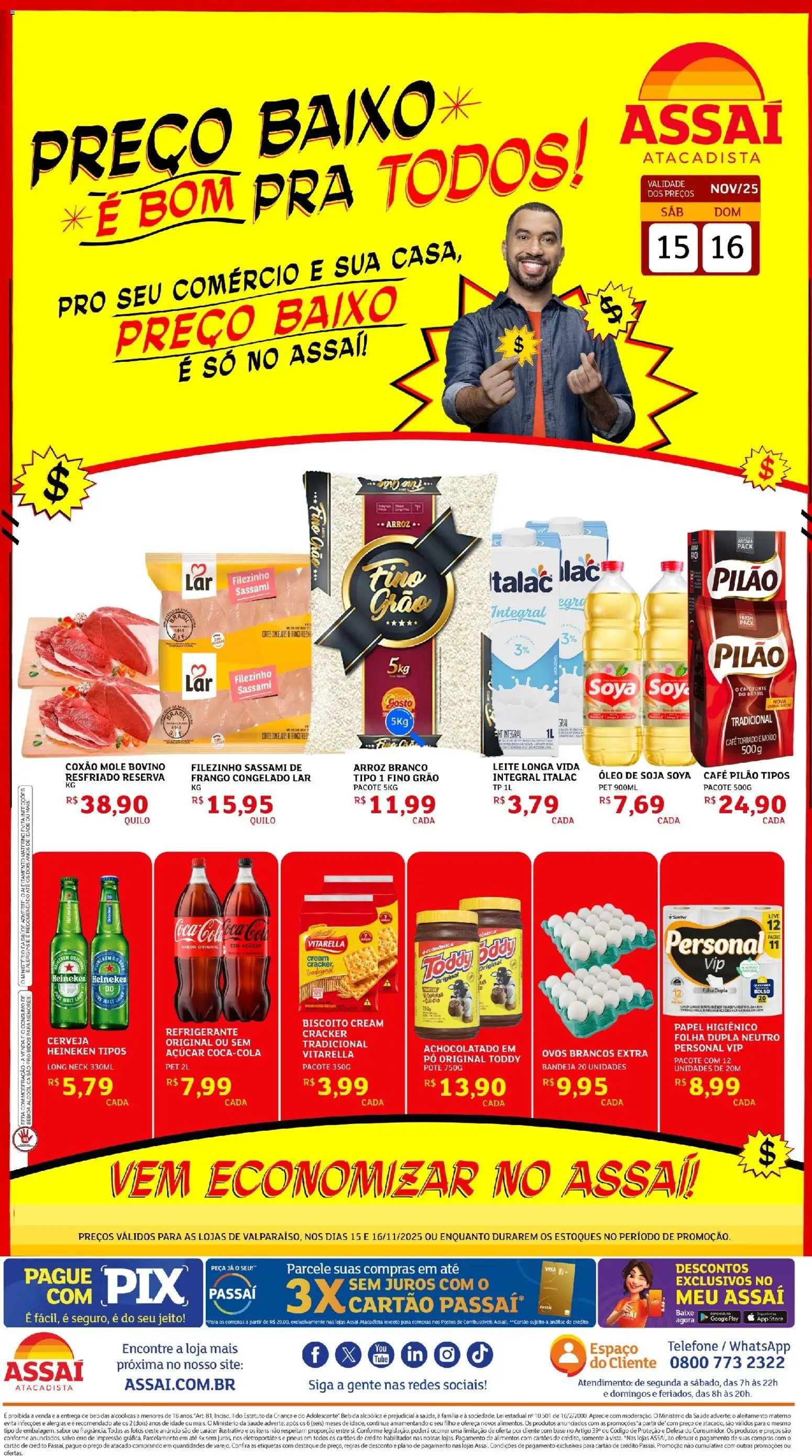 Assaí Atacadista Folheto - válido de 30.11.2025 | Página: 1 | Produtos: Óleo, Café, Telefone, Frango